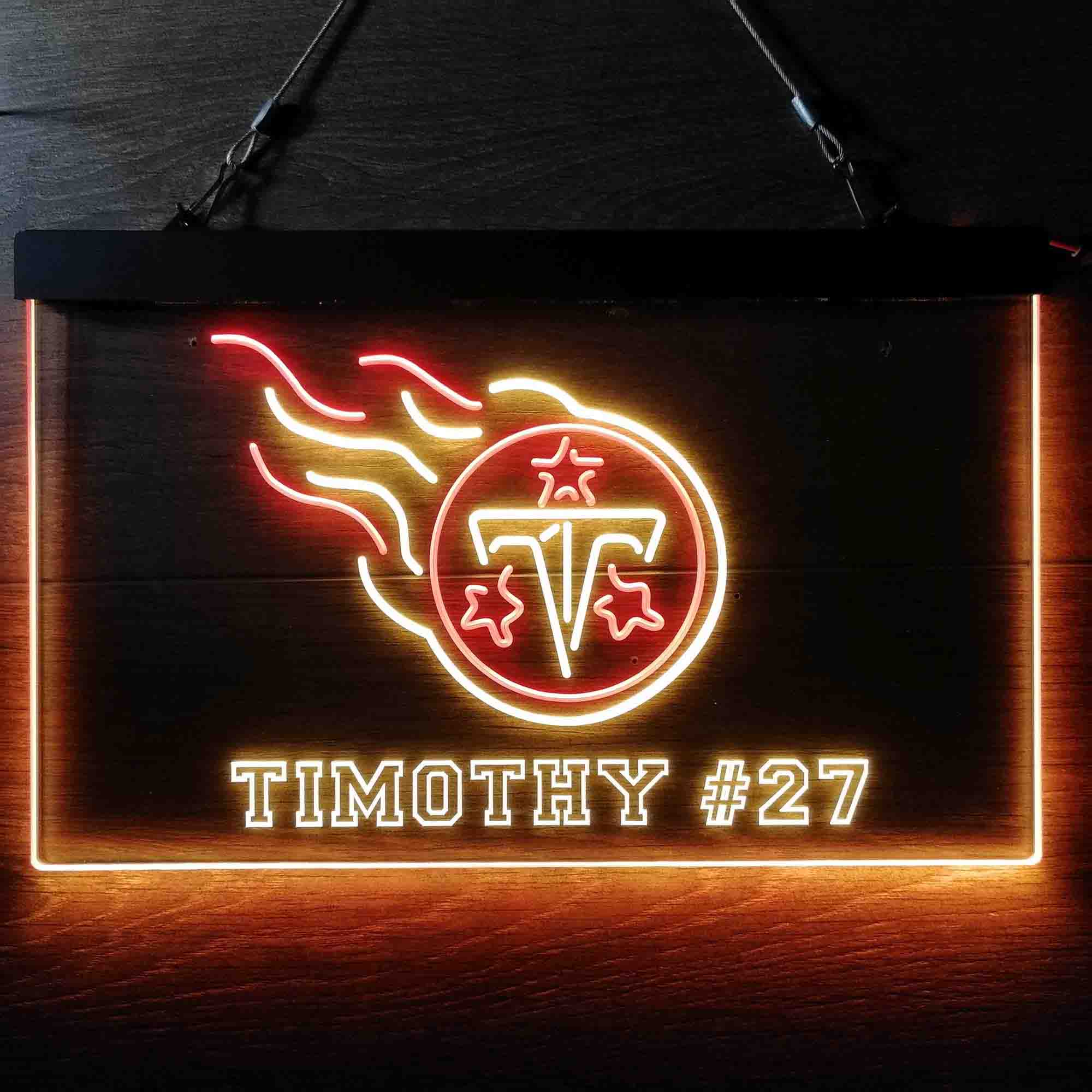 Personalized Tennessee Titans Team Number Neon-Like LED Sign - Image 9