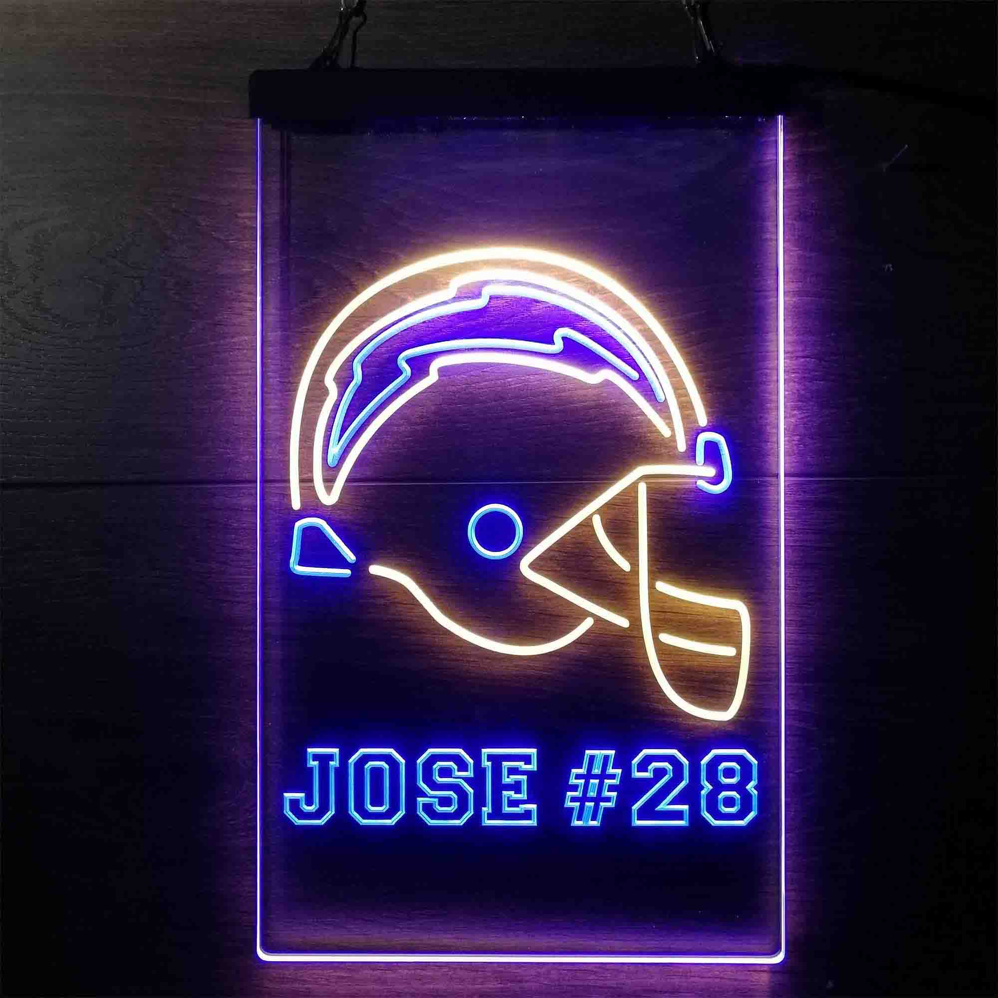 Personalized San Diego Chargers Team Number Neon-Like LED Sign - Image 13