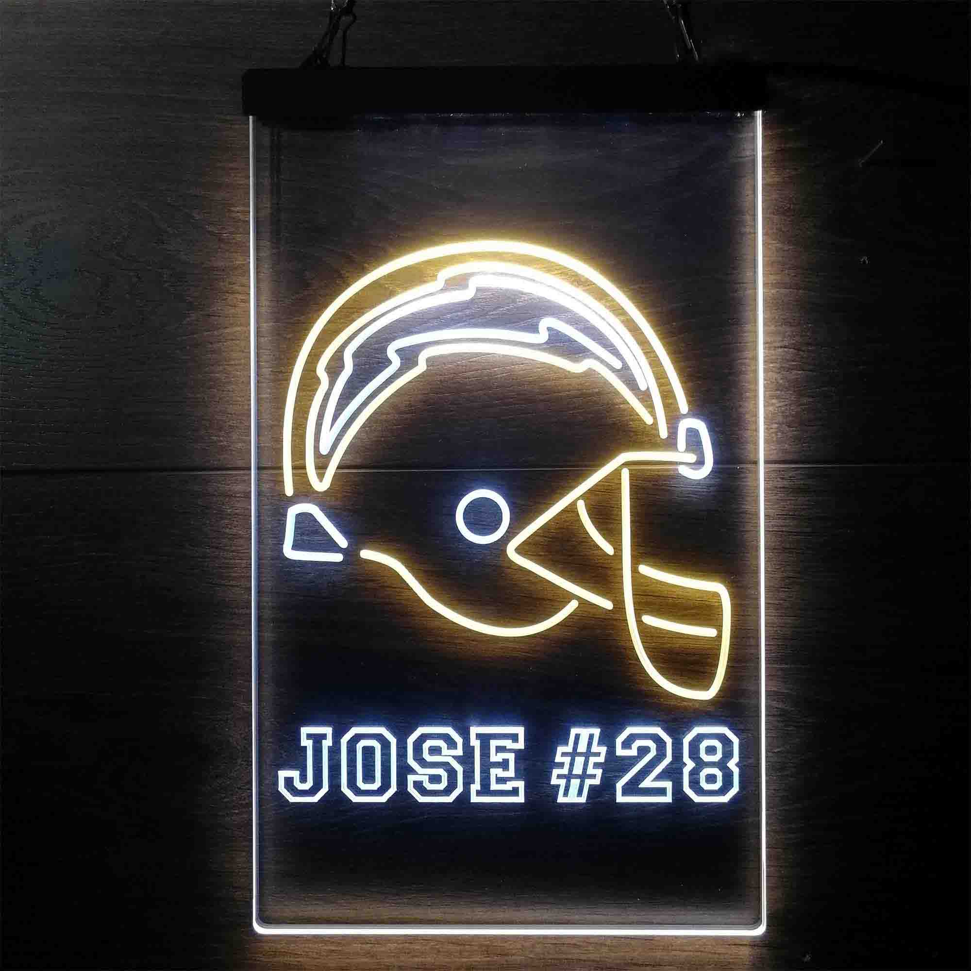 Personalized San Diego Chargers Team Number Neon-Like LED Sign - Image 2