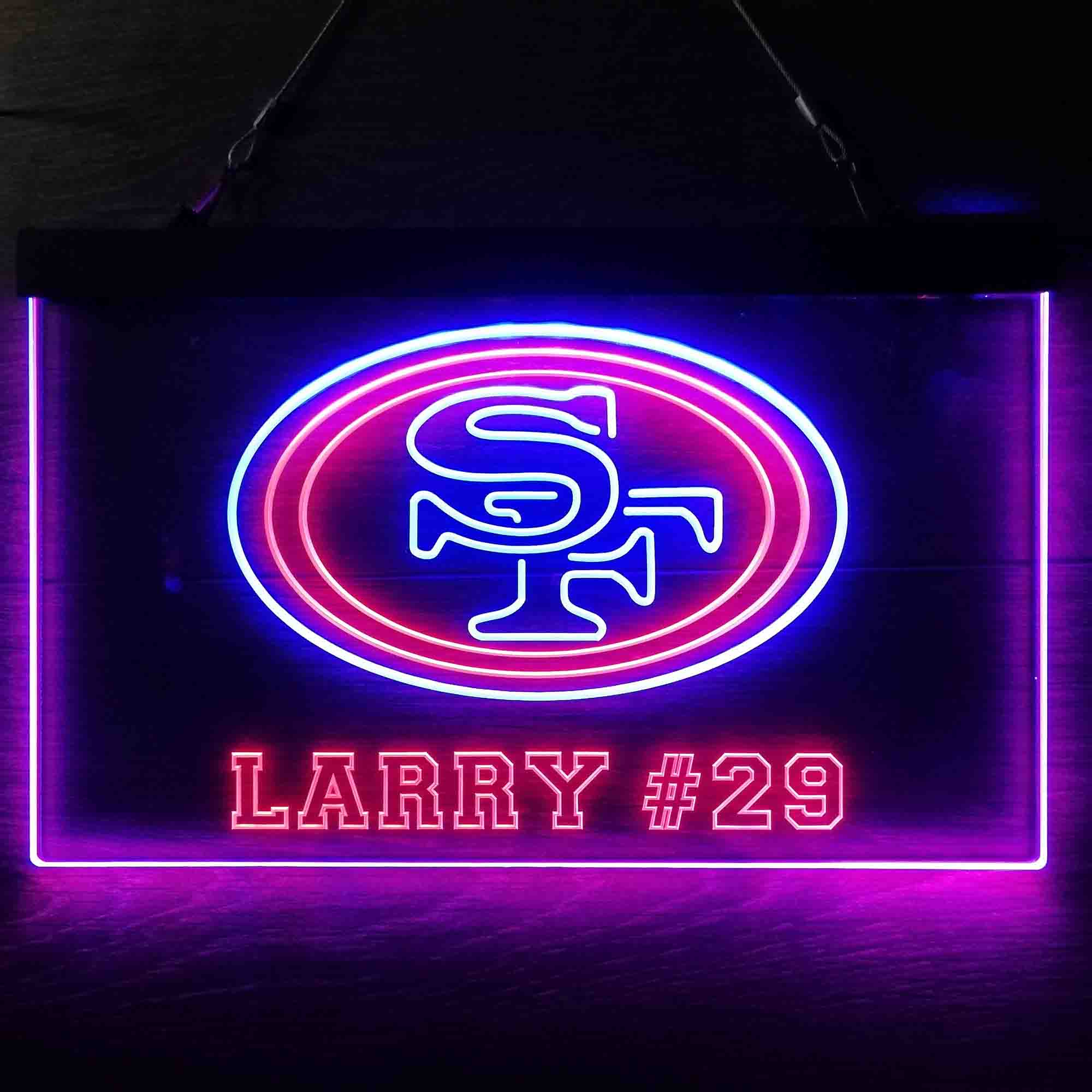 Personalized San Francisco 49ers Team Number Neon-Like LED Sign - Image 3