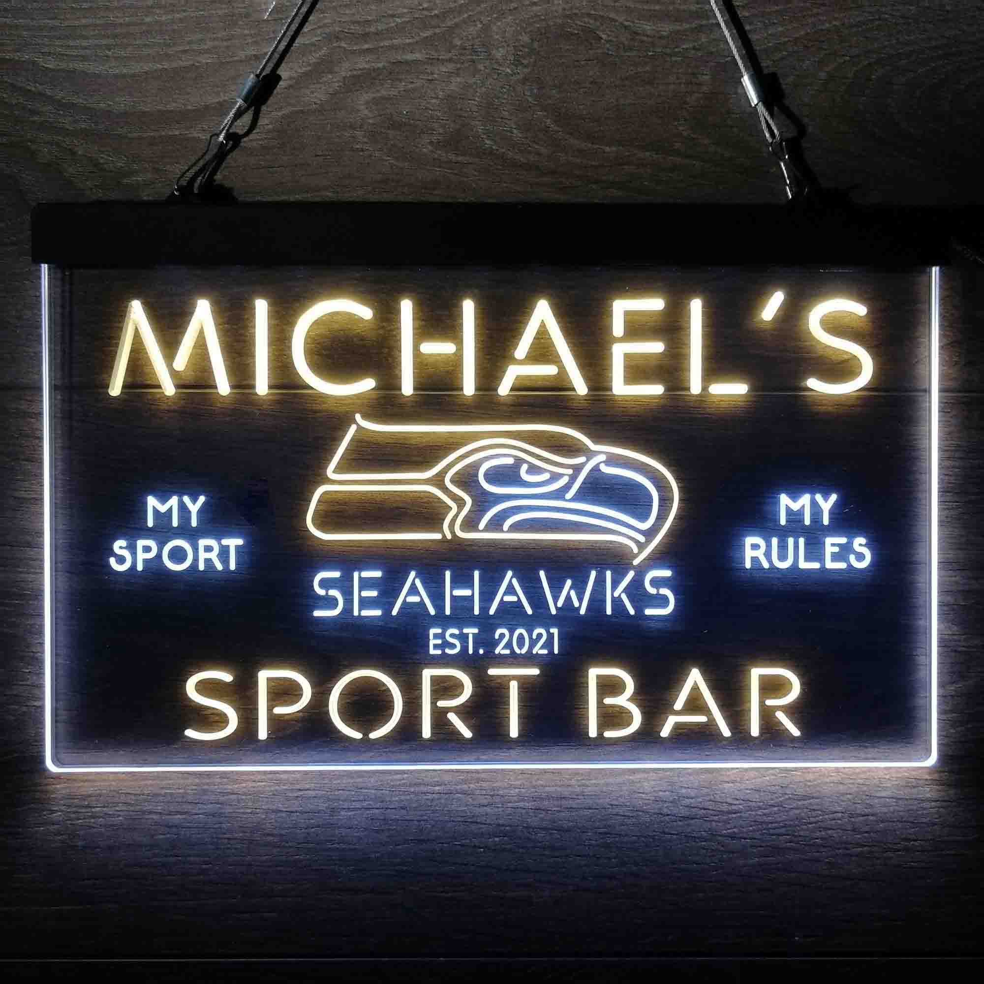 Personalized Seattle Seahawks Neon-Like LED Sign - Image 12