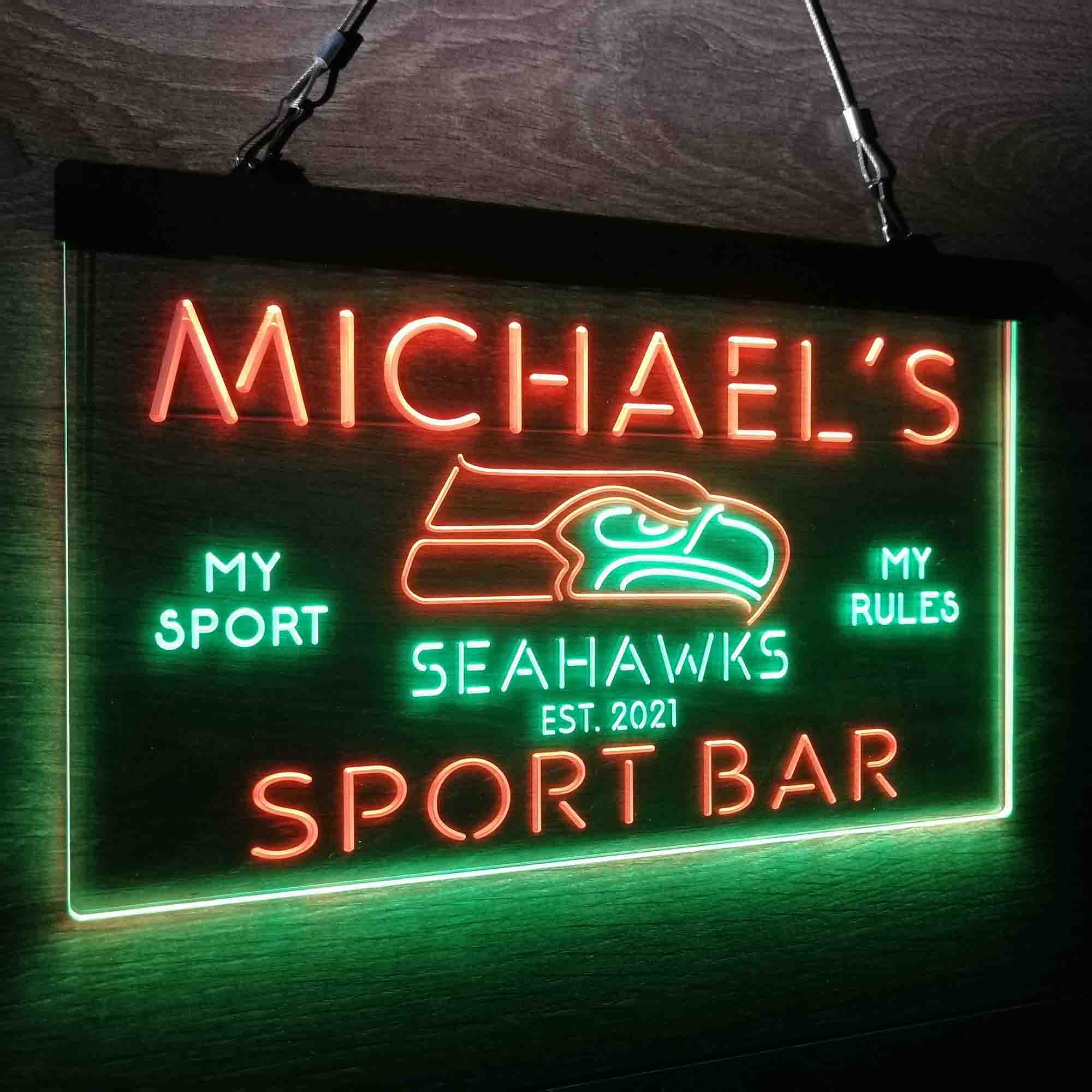 Personalized Seattle Seahawks Neon-Like LED Sign - Image 16
