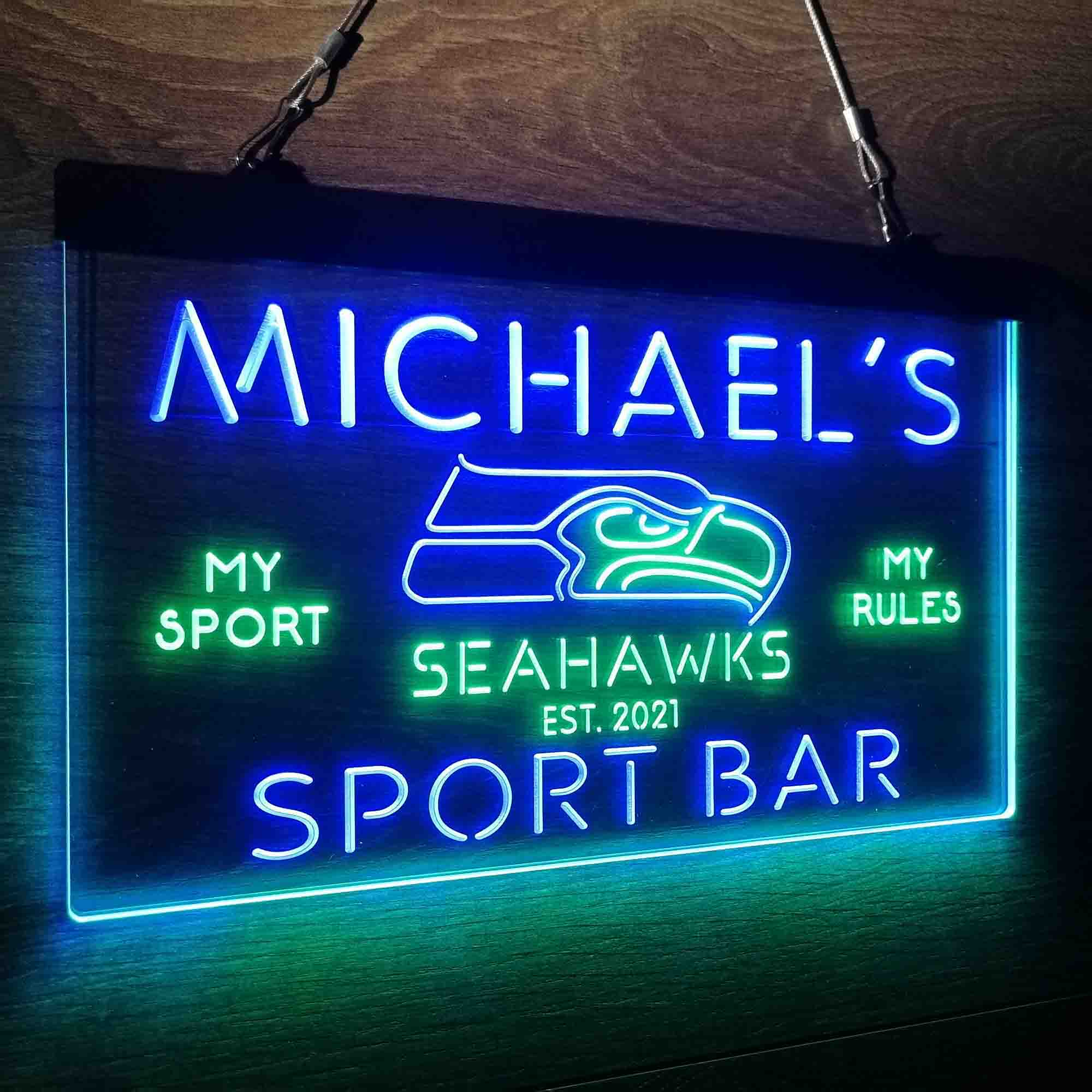 Personalized Seattle Seahawks Neon-Like LED Sign - Image 22