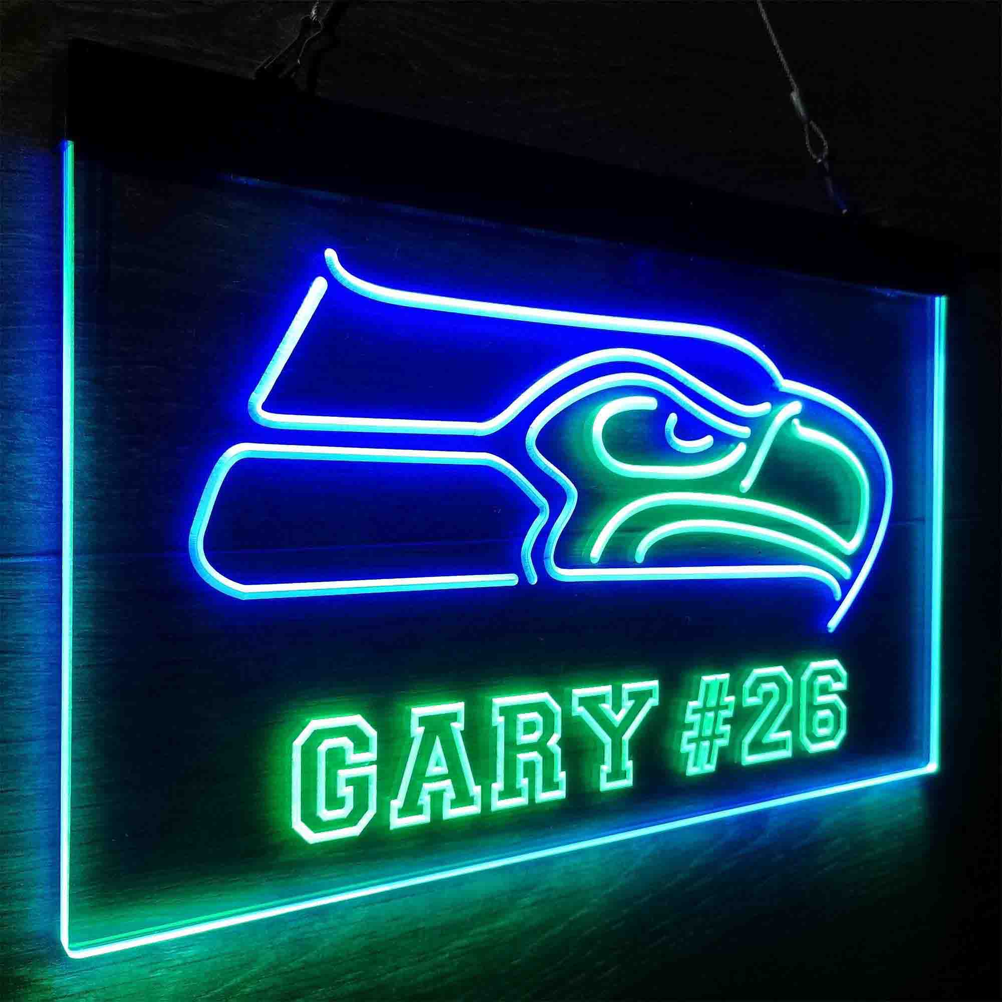 Personalized Seattle Seahawks Team Number Neon-Like LED Sign - Image 18