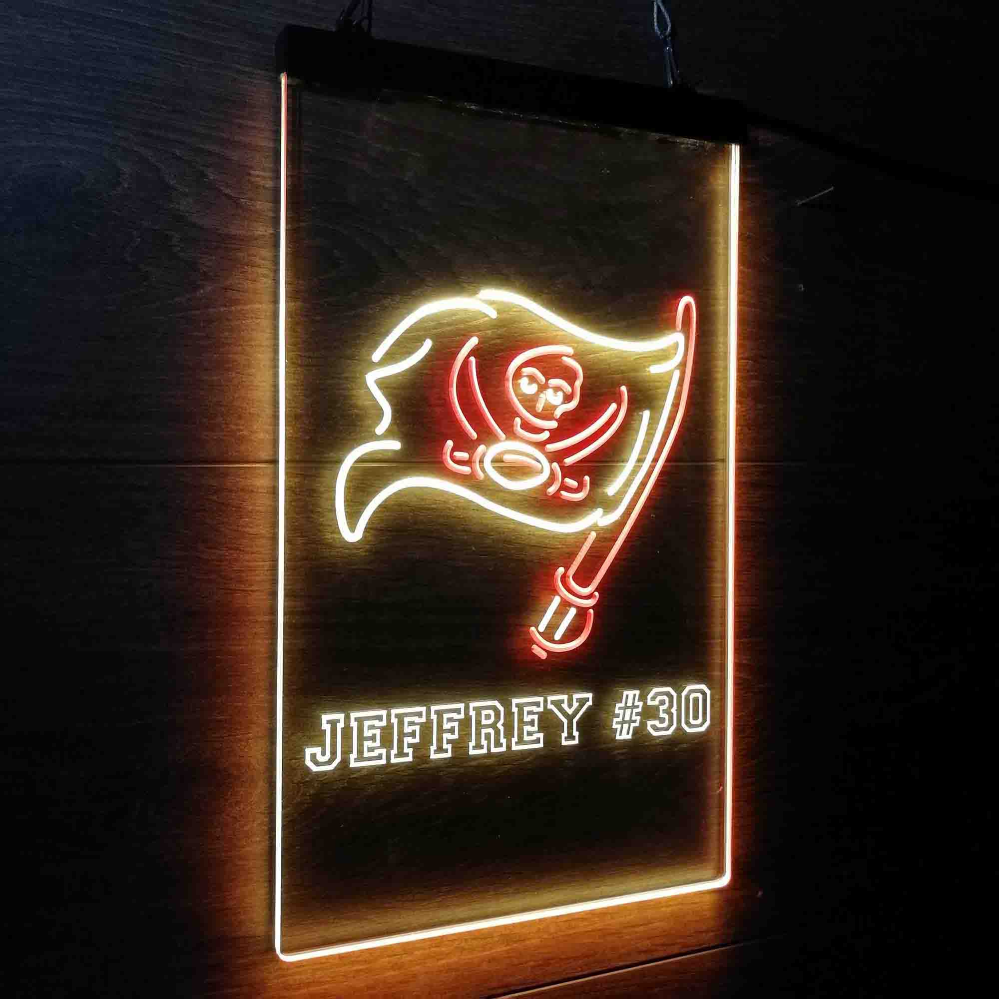 Personalized Tampa Bay Buccaneers Team Number Neon-Like LED Sign - Image 22