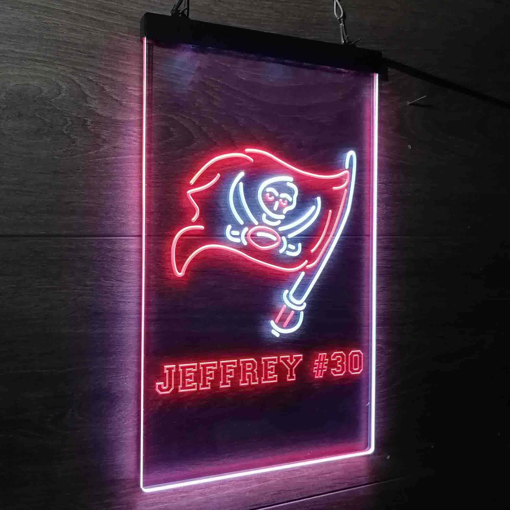 Personalized Tampa Bay Buccaneers Team Number Neon-Like LED Sign - Image 26