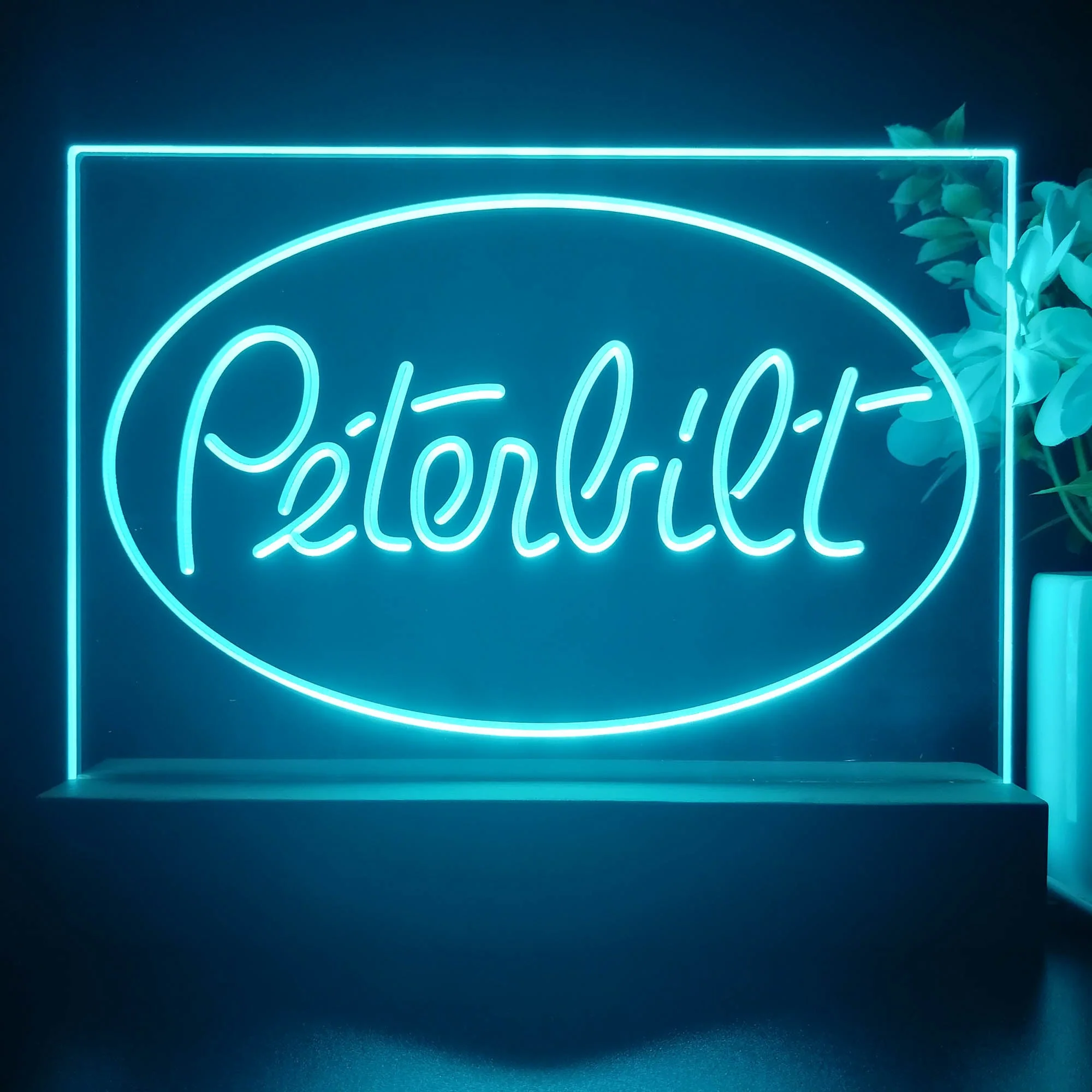 Peterbilt Car Transport Bar 3D Illusion Night Light Desk Lamp - Image 2