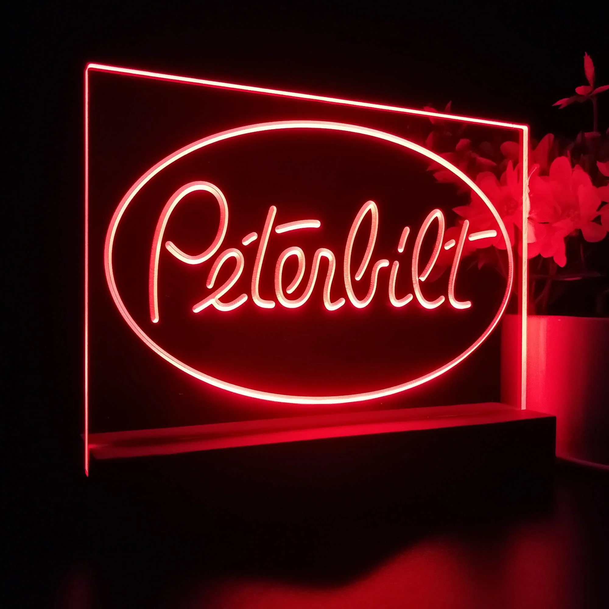 Peterbilt Car Transport Bar 3D Illusion Night Light Desk Lamp - Image 6