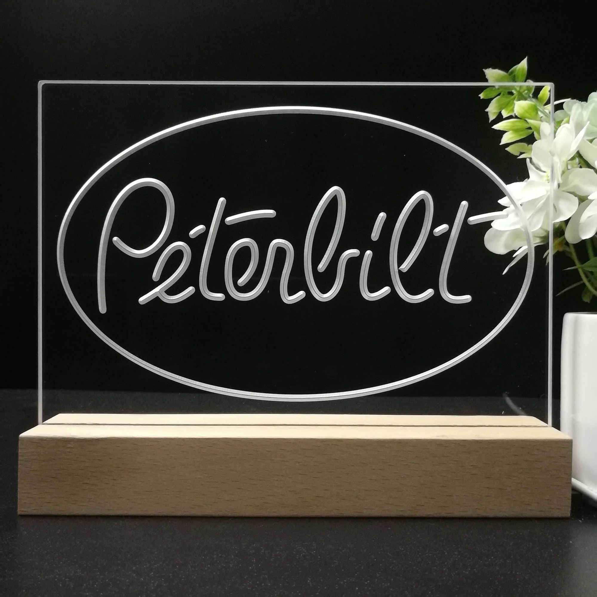 Peterbilt Car Transport Bar 3D Illusion Night Light Desk Lamp - Image 8
