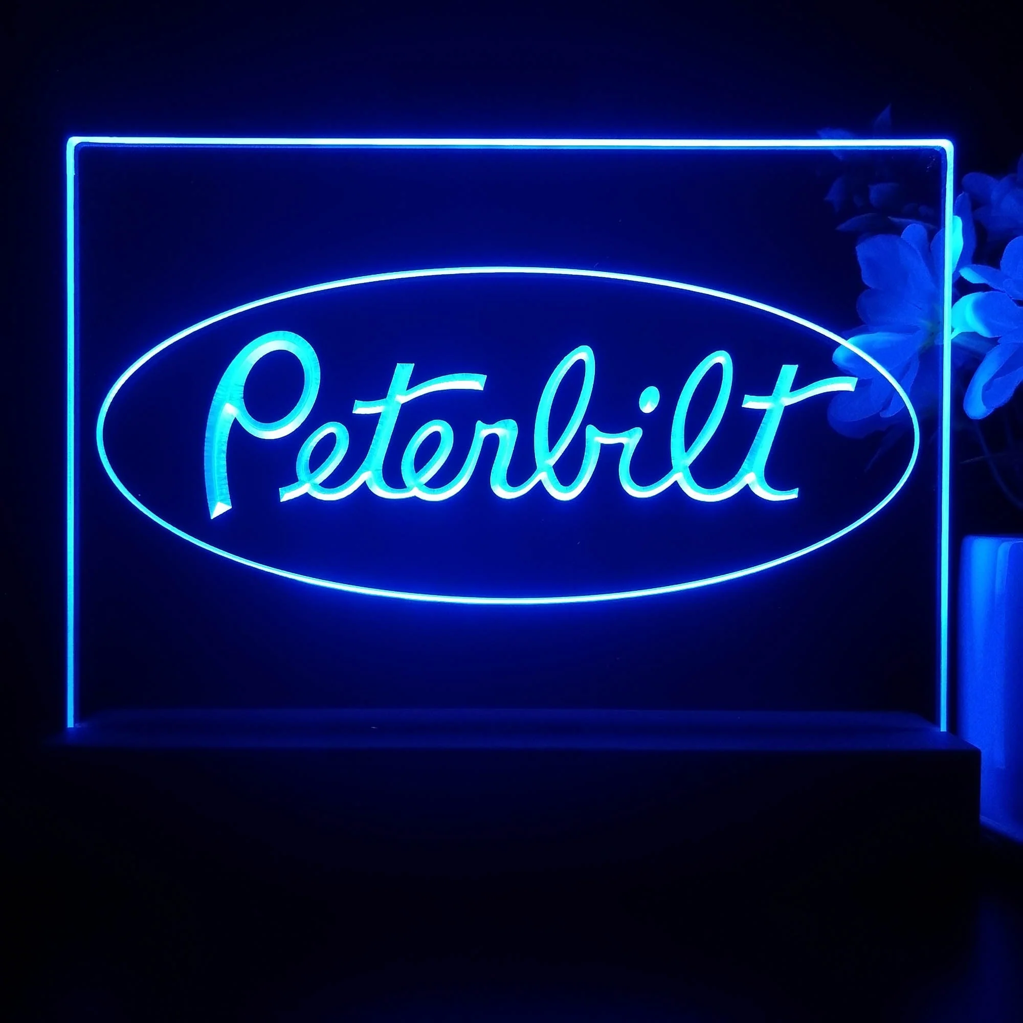 Peterbilt Garage Bar 3D Illusion Night Light Desk Lamp