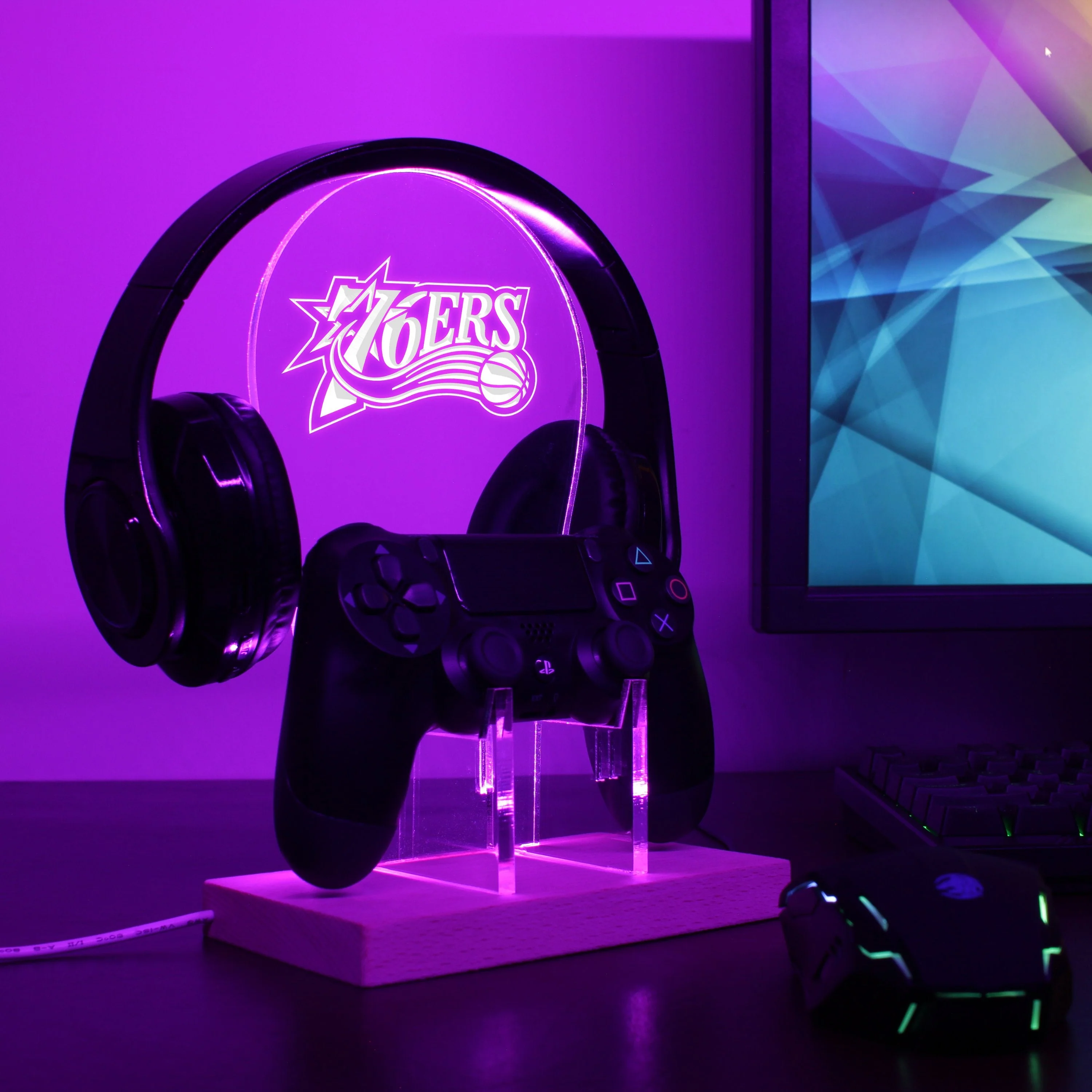 Philadelphia 76ers LED Gaming Headset Controller Stand - Image 2