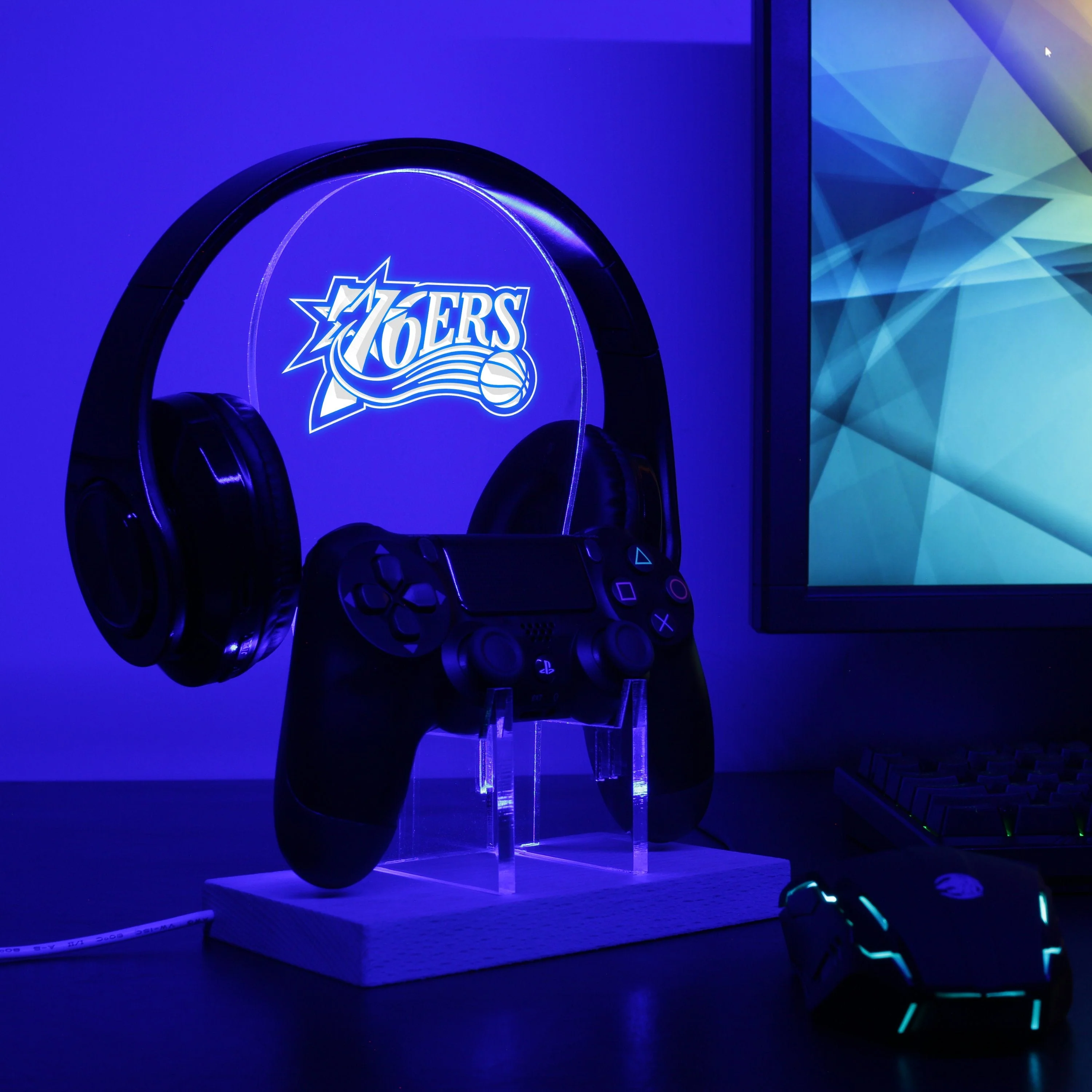 Philadelphia 76ers LED Gaming Headset Controller Stand - Image 3