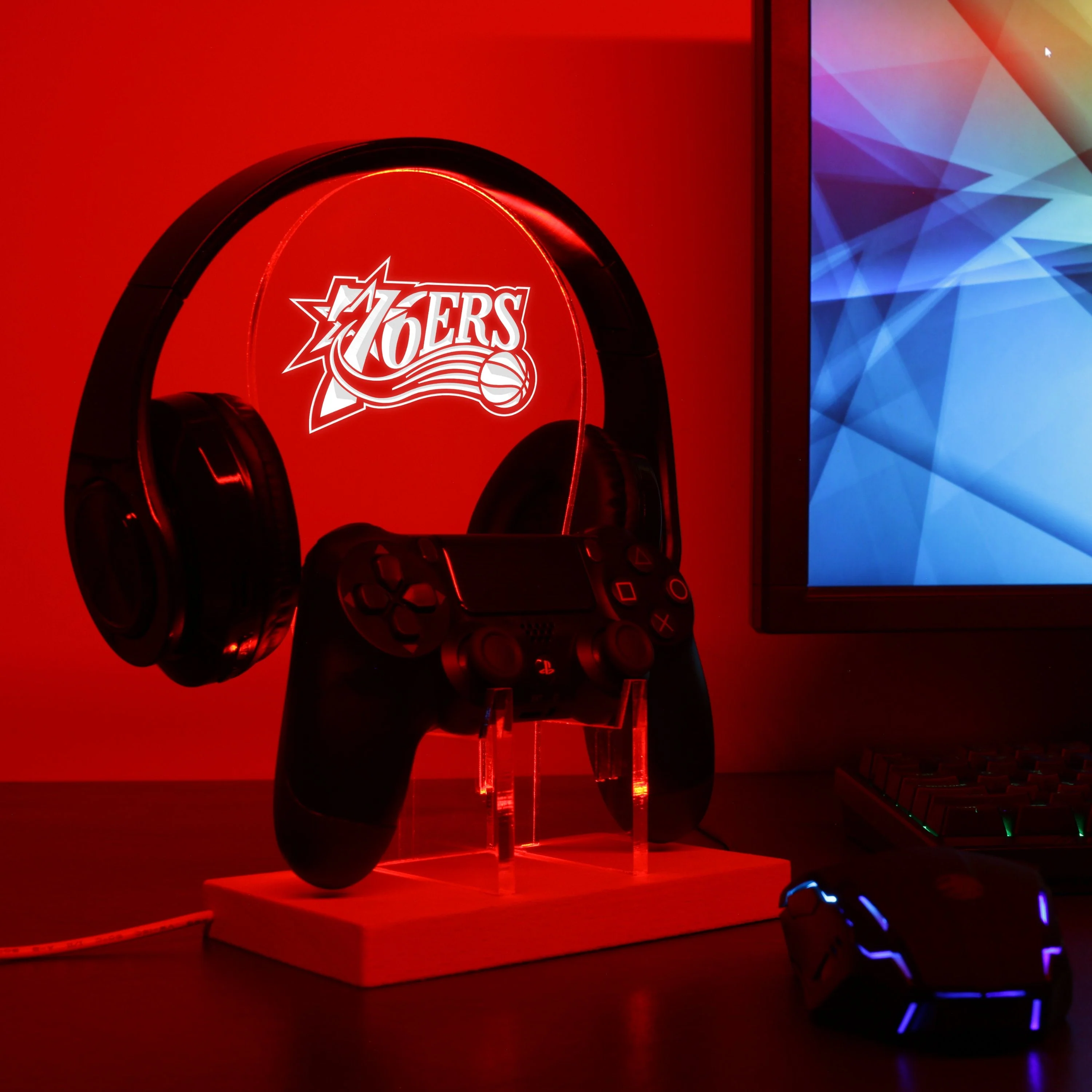 Philadelphia 76ers LED Gaming Headset Controller Stand - Image 4