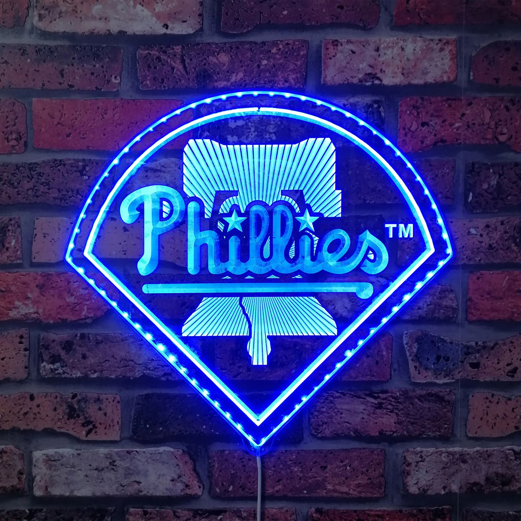 Philadelphia Phillies Neon LED Sign with Dynamic RGB Colors - Image 4