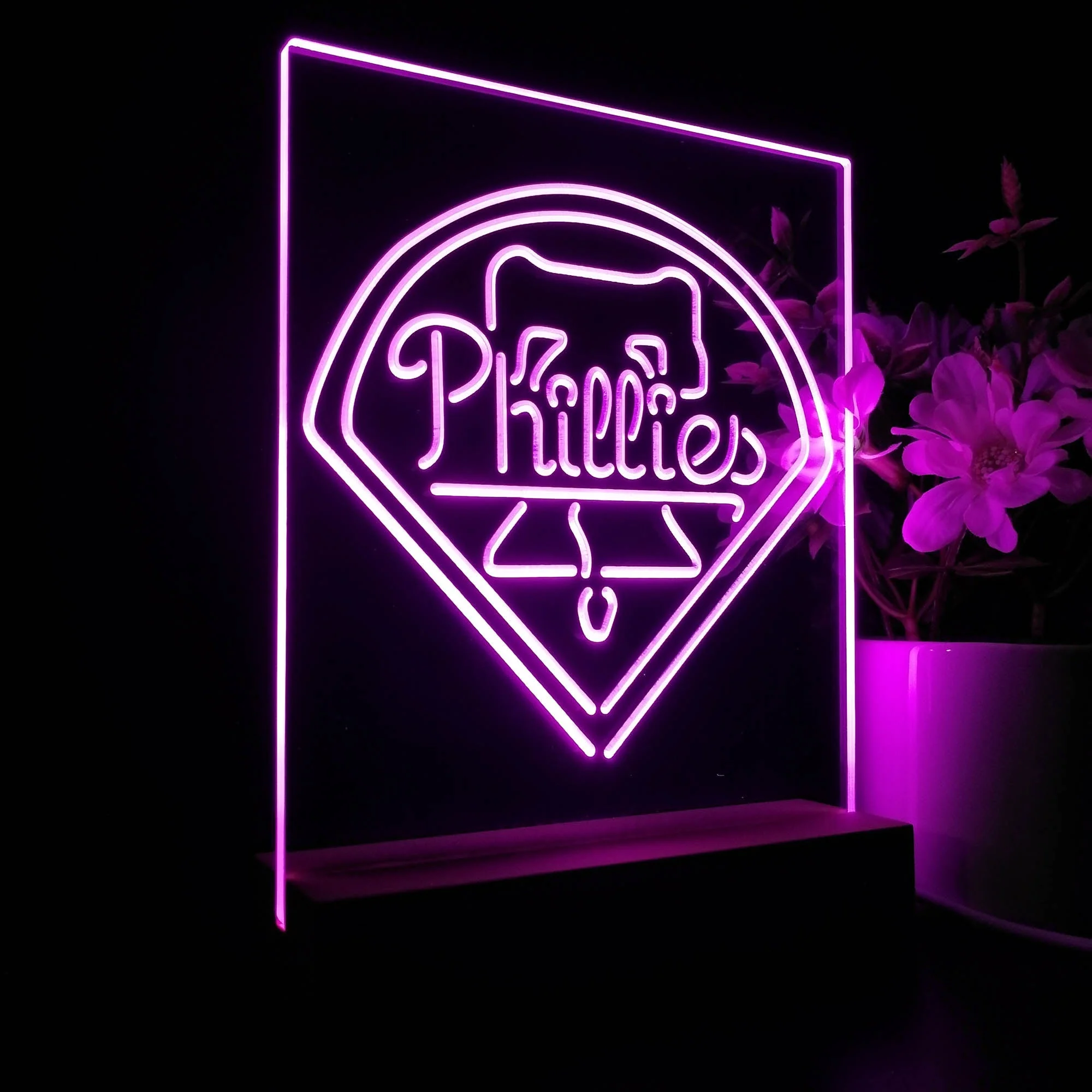 Philadelphia Phillies Neon Sign Table Top Lamp - Image 6
