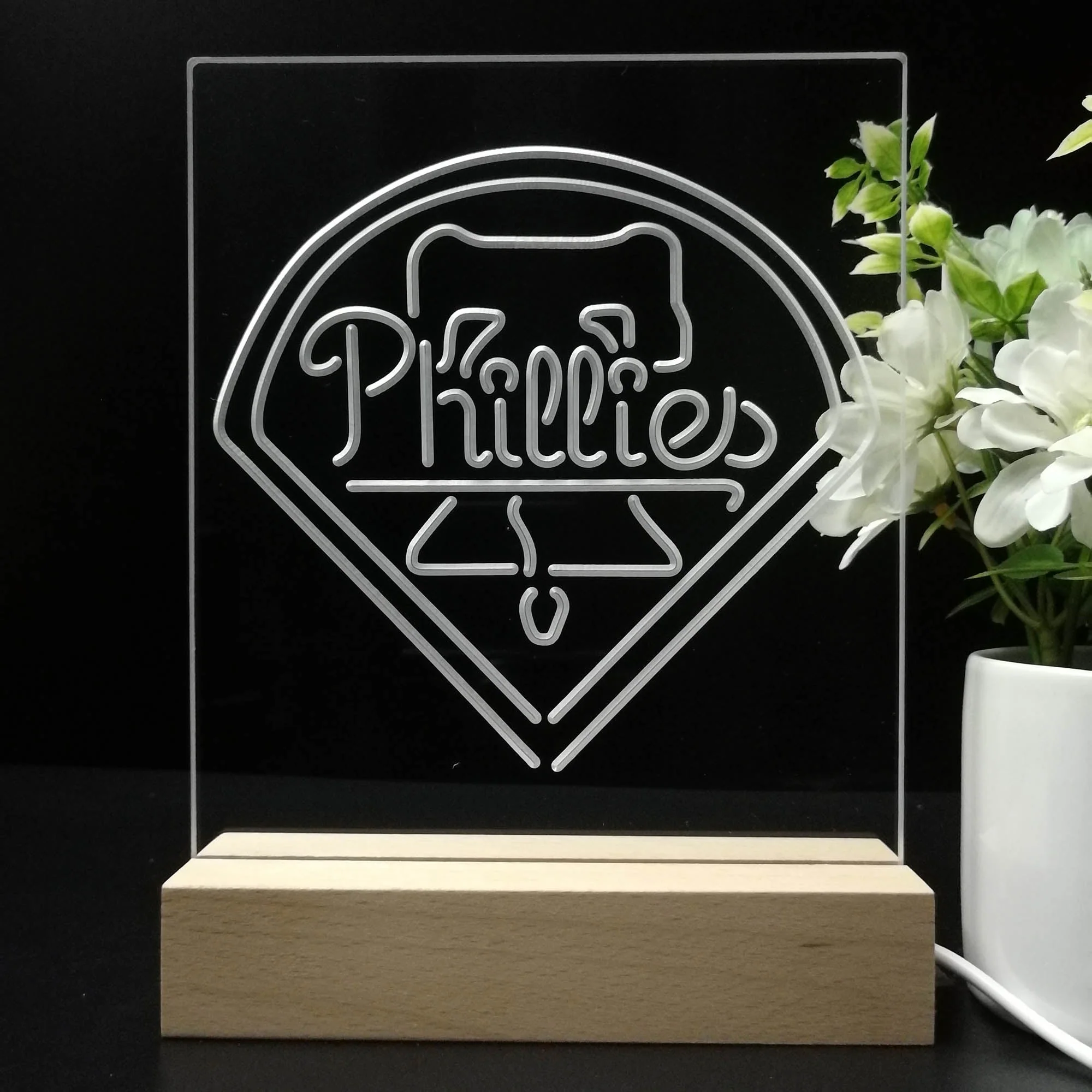 Philadelphia Phillies Neon Sign Table Top Lamp - Image 8