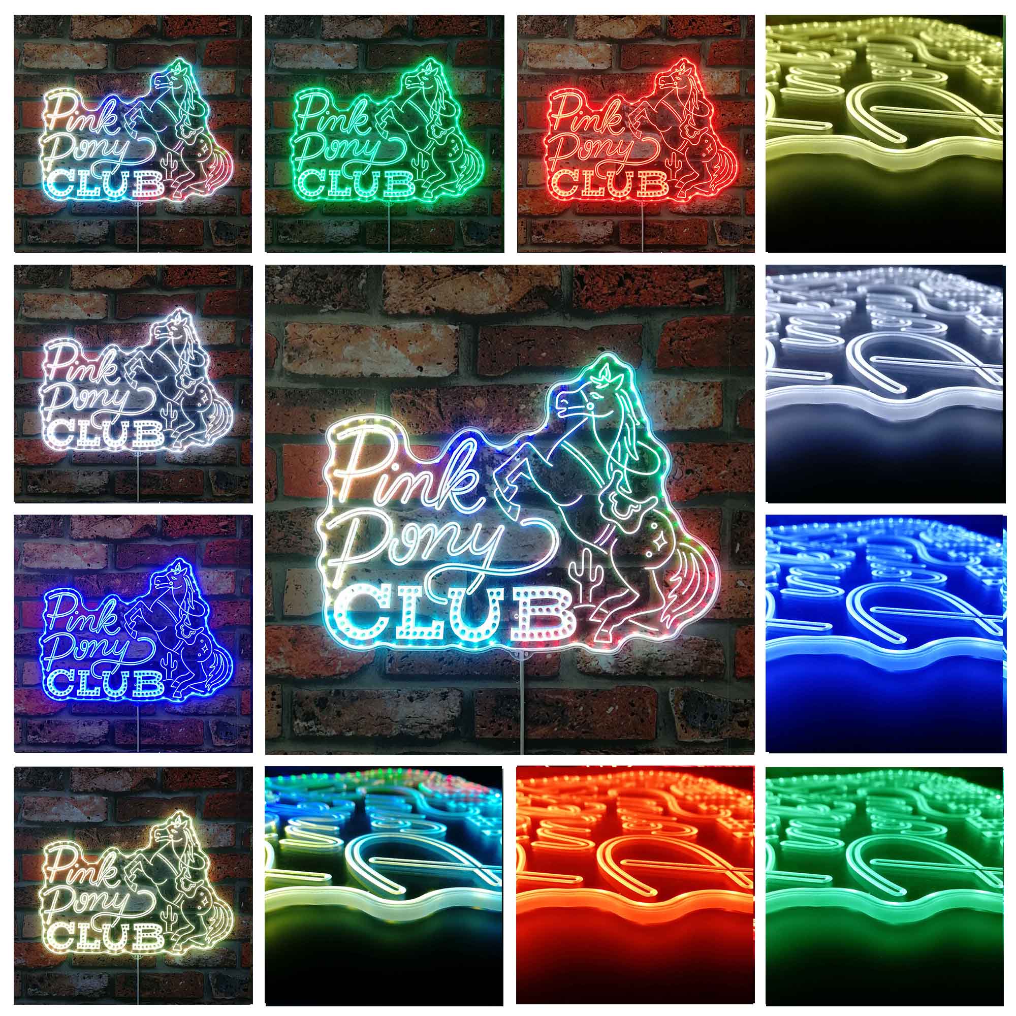 Pink Pony Club Neon LED Sign with Dynamic RGB Colors - Image 2
