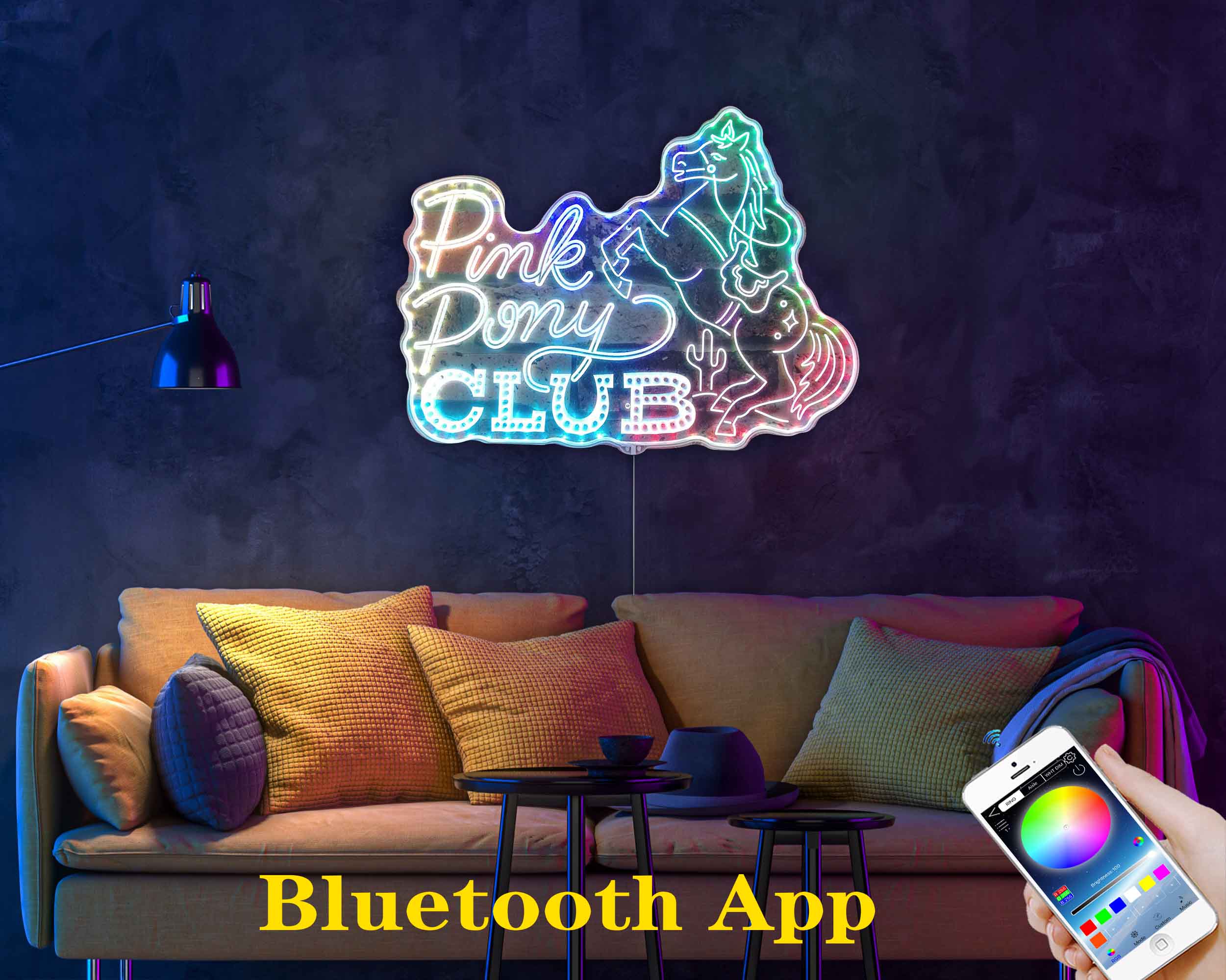 Pink Pony Club Neon LED Sign with Dynamic RGB Colors - Image 7