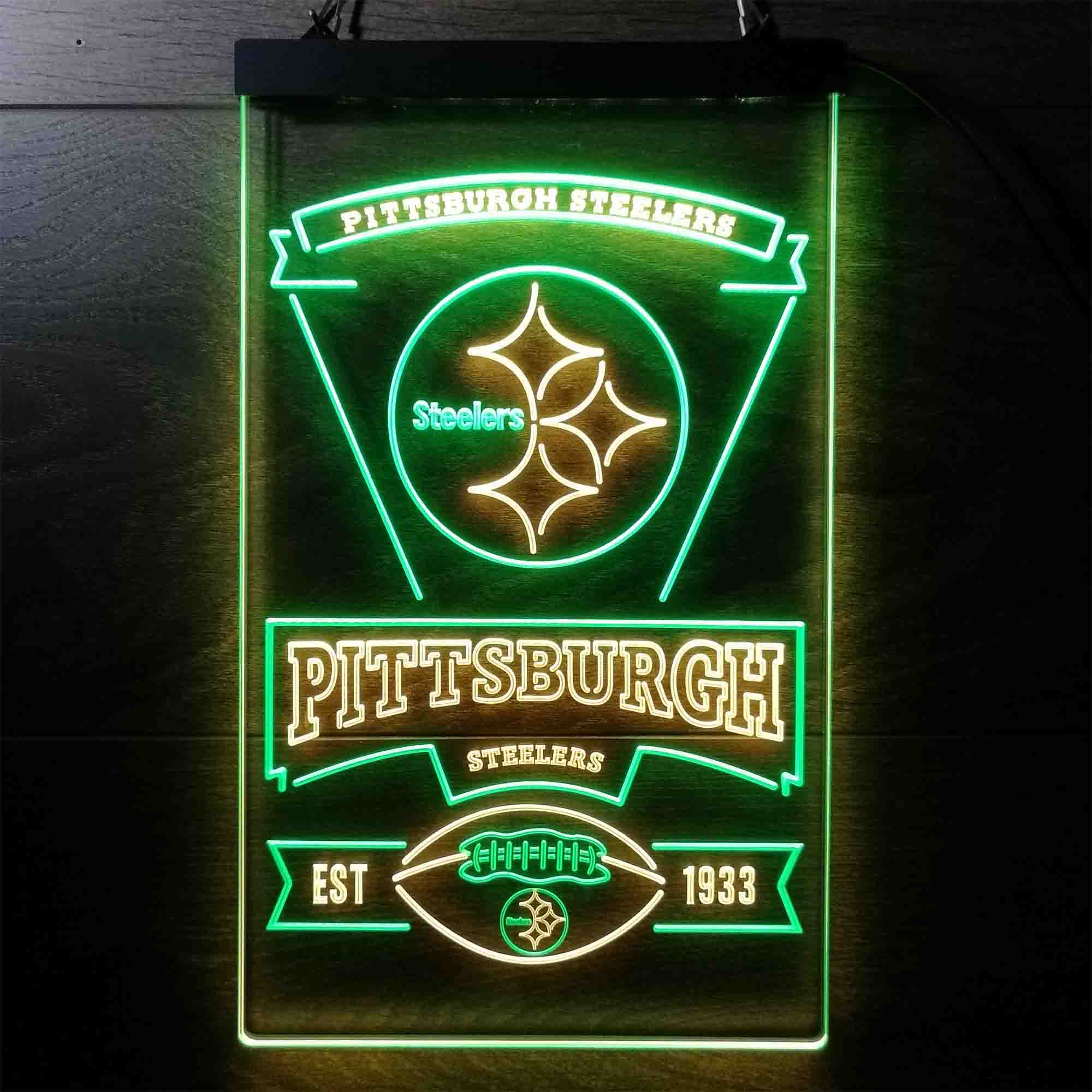 Pittsburgh Steelers Est. 1933 Neon-Like LED Sign