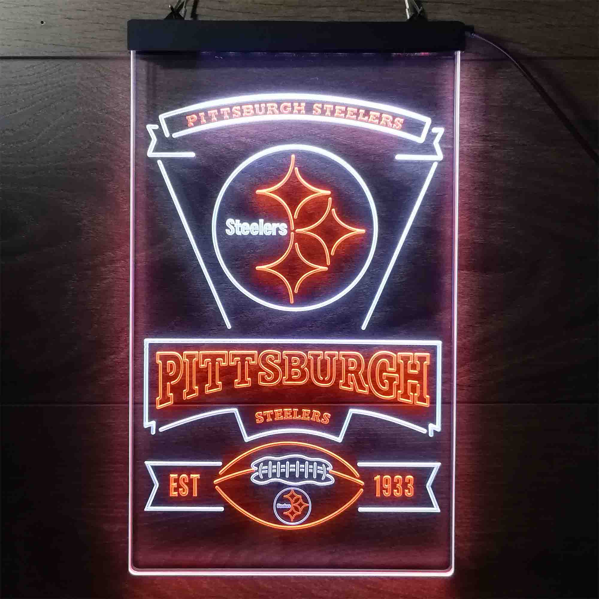 Pittsburgh Steelers Est. 1933 Neon-Like LED Sign - Image 13