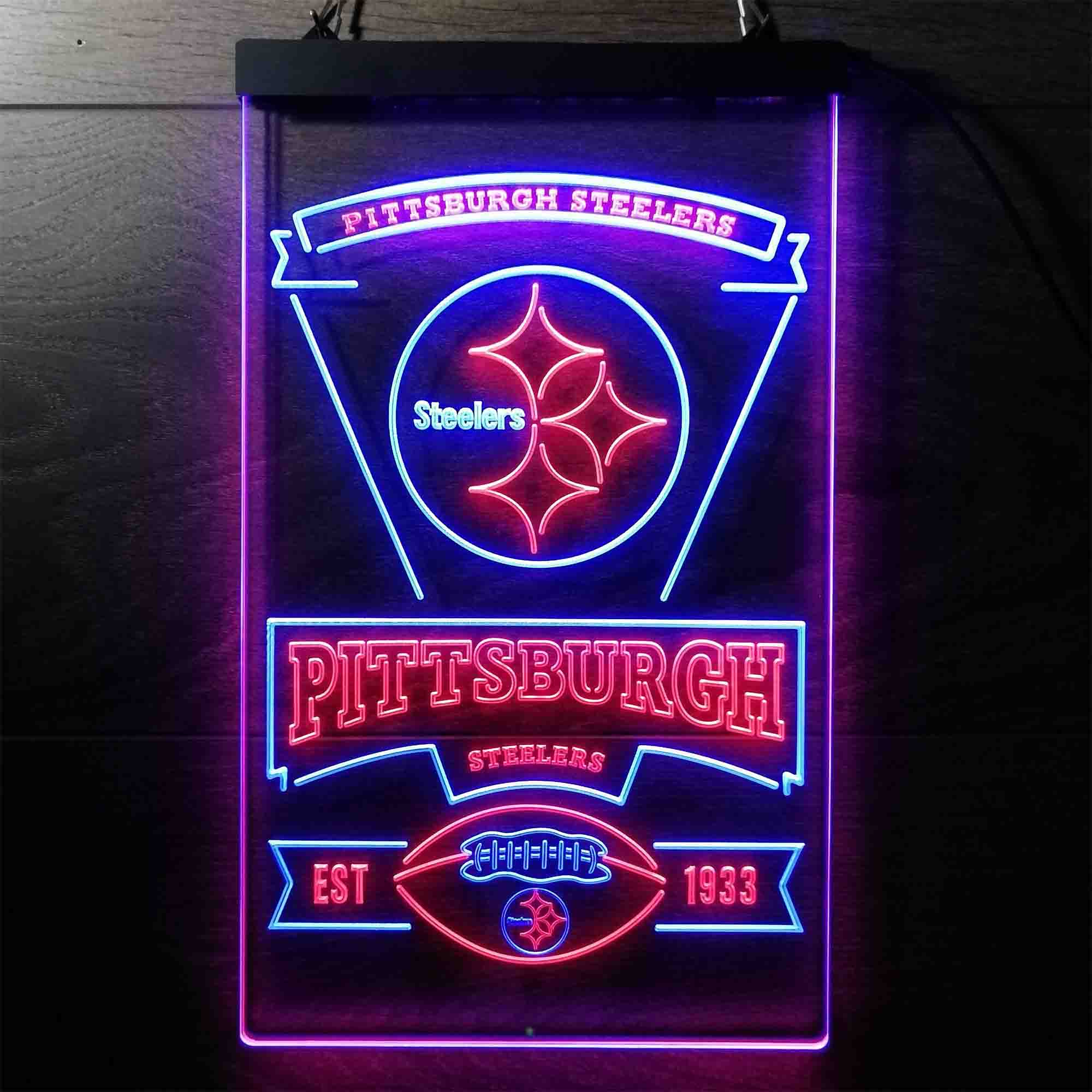 Pittsburgh Steelers Est. 1933 Neon-Like LED Sign - Image 2