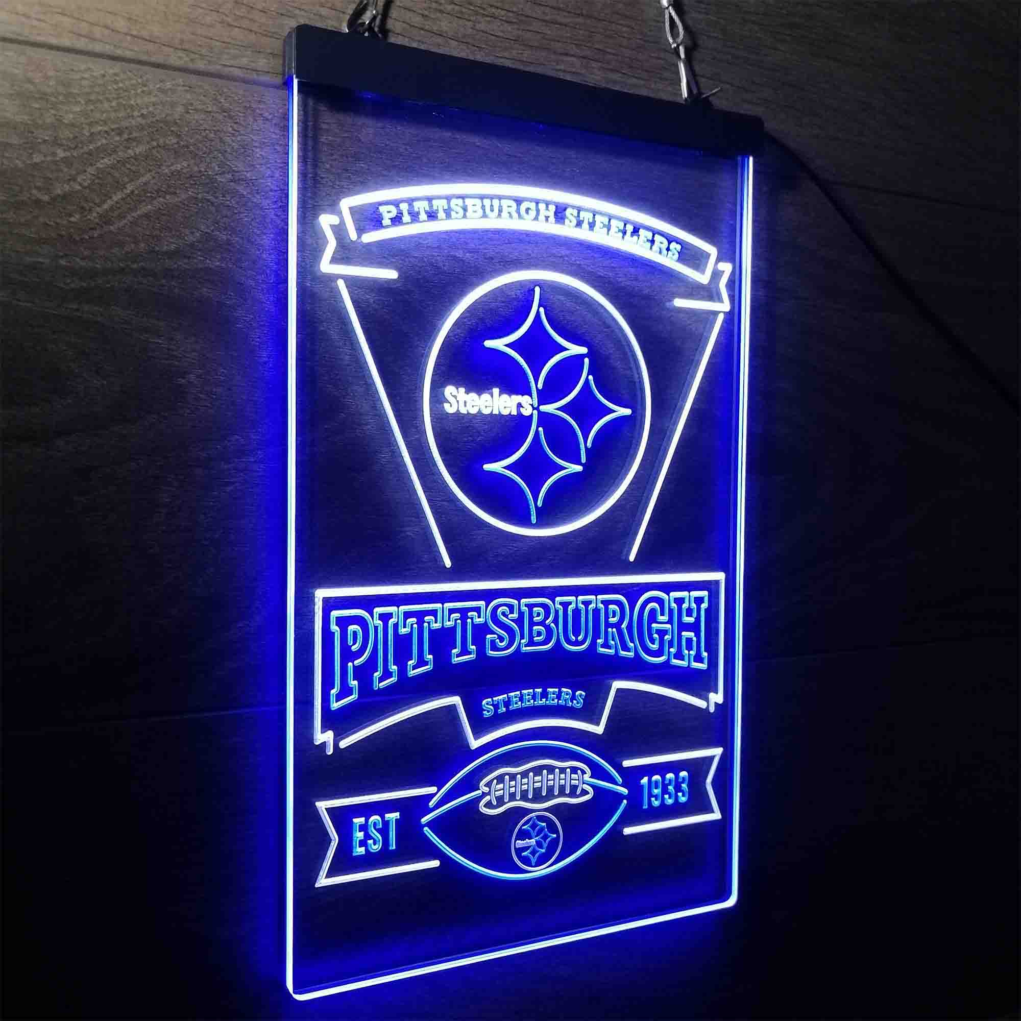 Pittsburgh Steelers Est. 1933 Neon-Like LED Sign - Image 24