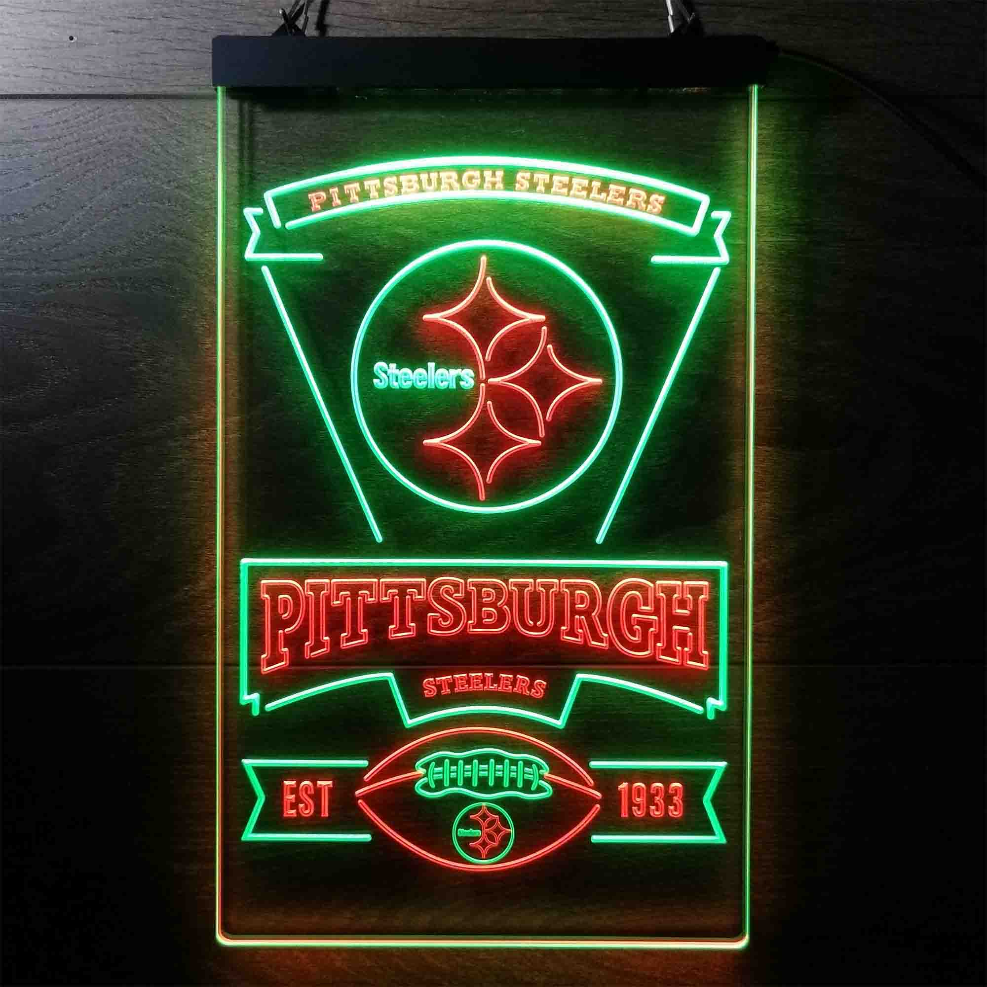 Pittsburgh Steelers Est. 1933 Neon-Like LED Sign - Image 6