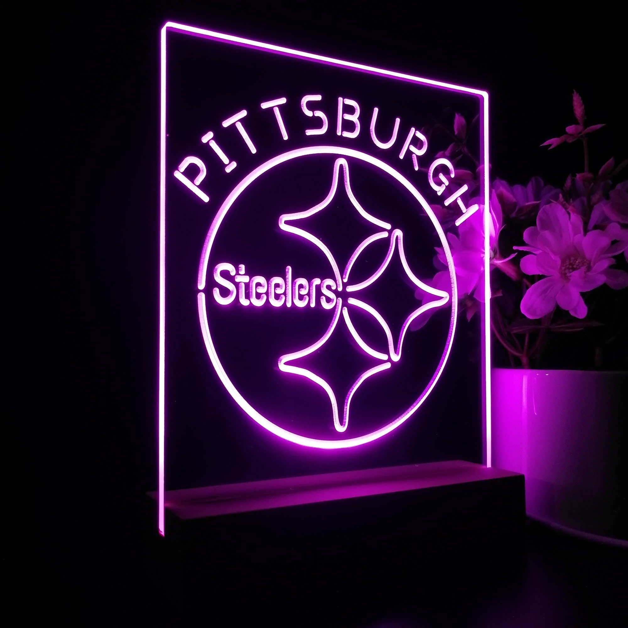 Pittsburgh Steelers Neon Sign Table Top Lamp - Image 7