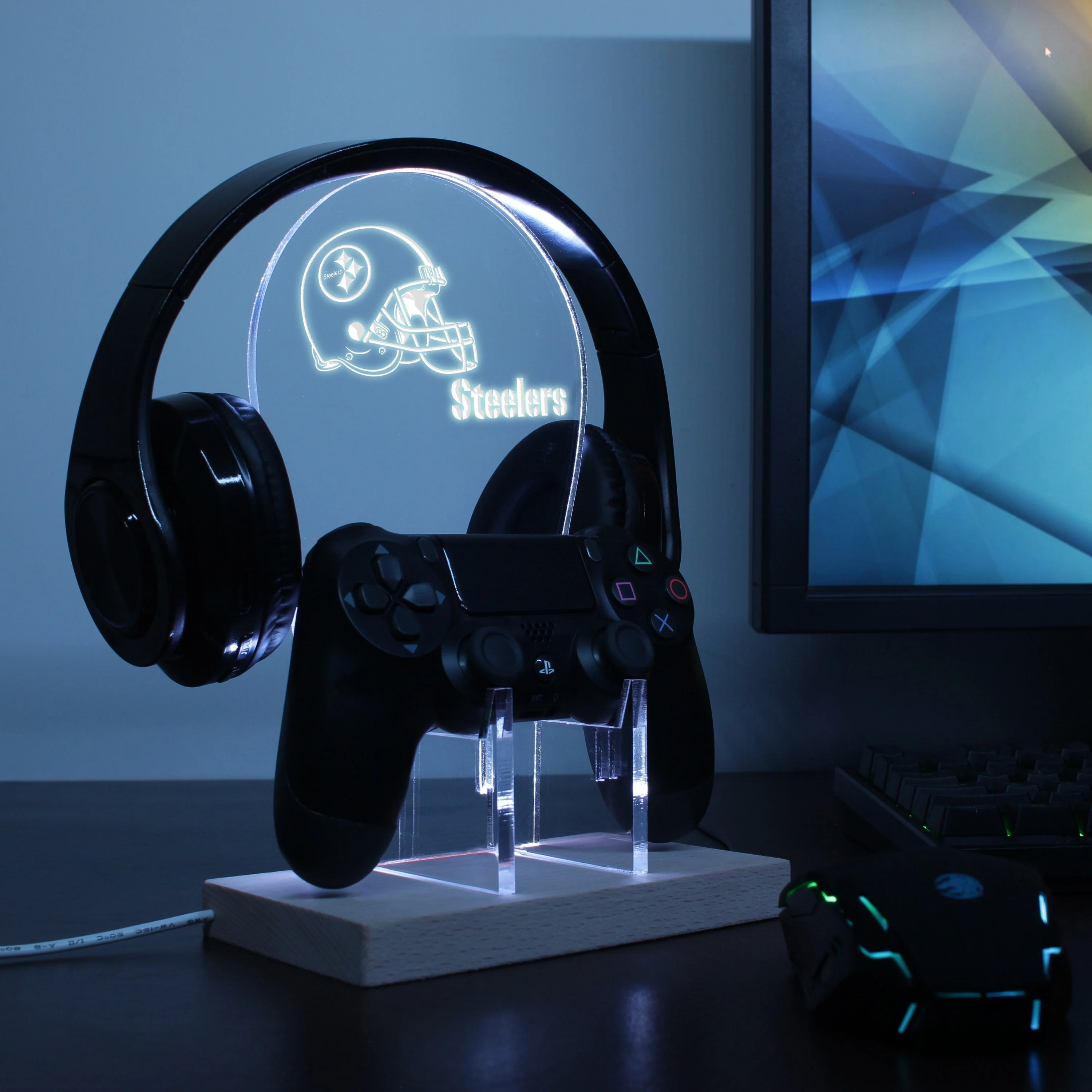 Pittsburgh Steelers Football LED Gaming Headset Controller Stand - Image 2