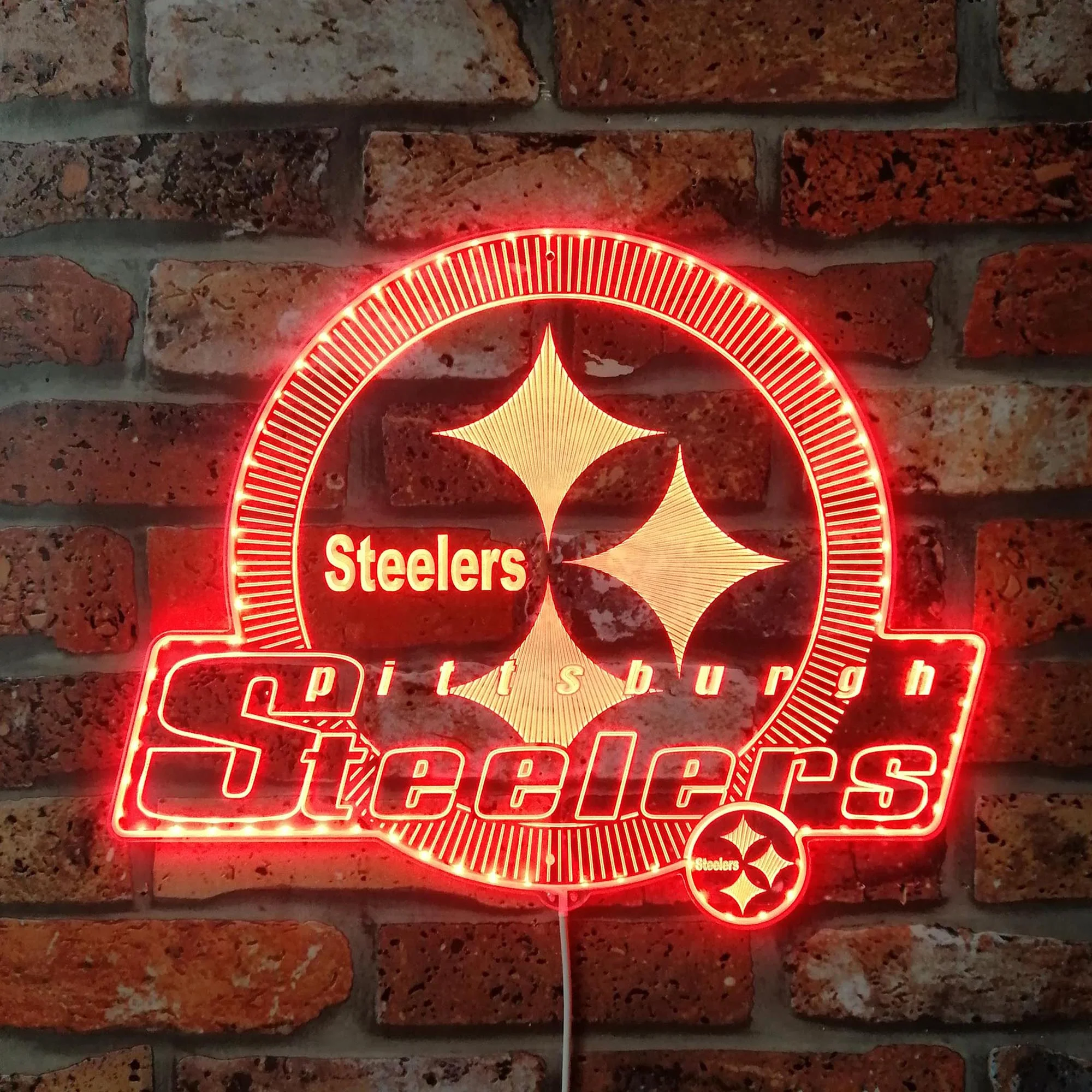 Pittsburgh Steelers Shining Logo Neon LED Sign with Dynamic RGB Colors - Image 3