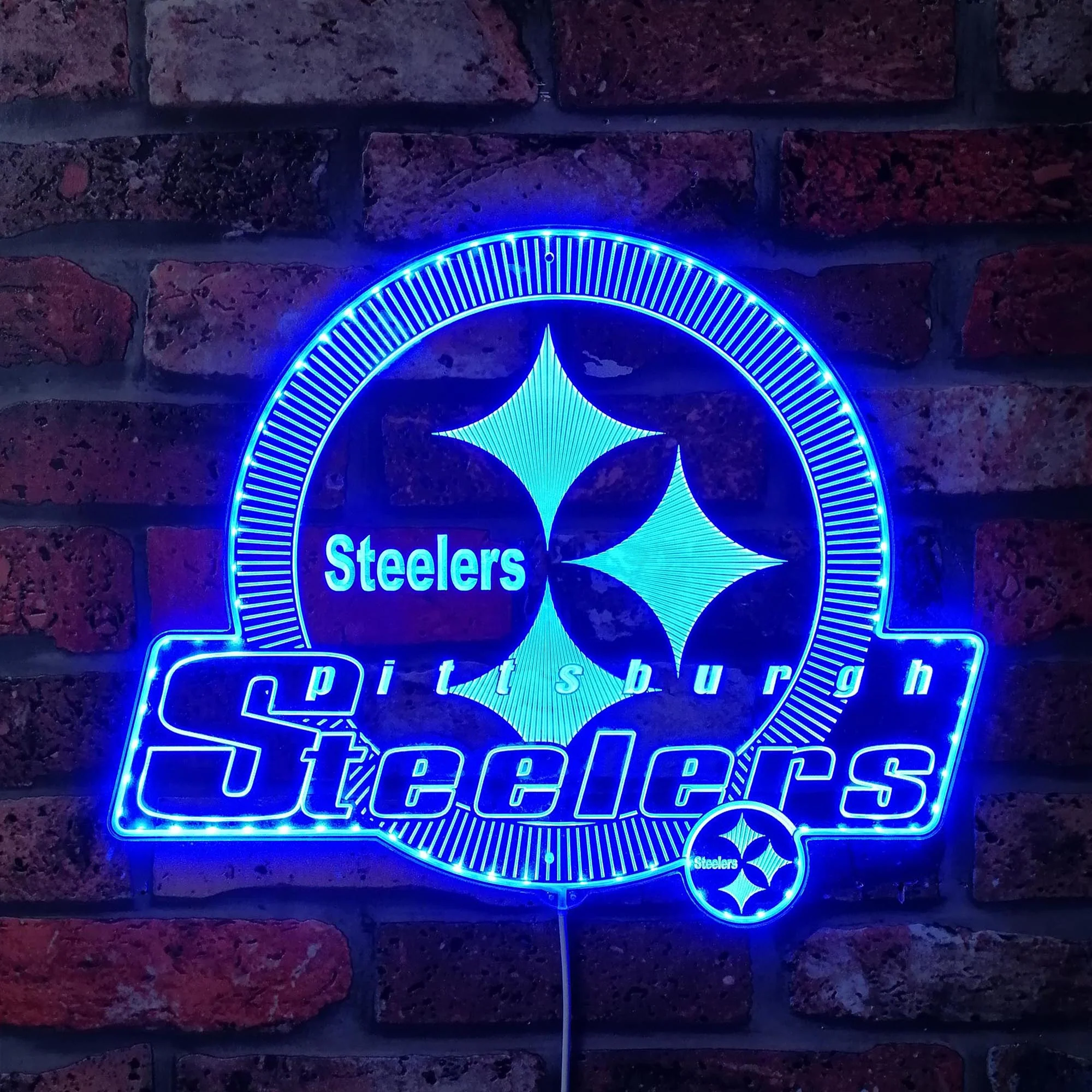 Pittsburgh Steelers Shining Logo Neon LED Sign with Dynamic RGB Colors - Image 4