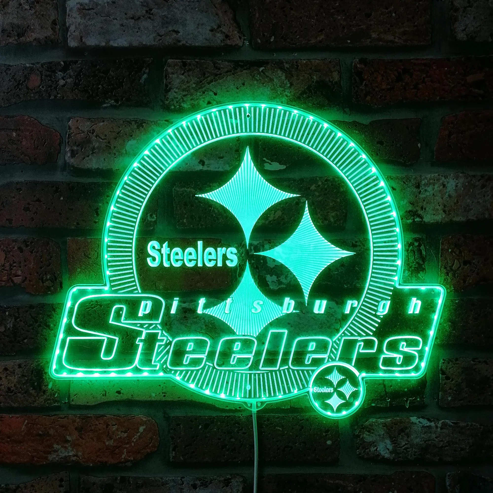 Pittsburgh Steelers Shining Logo Neon LED Sign with Dynamic RGB Colors - Image 6