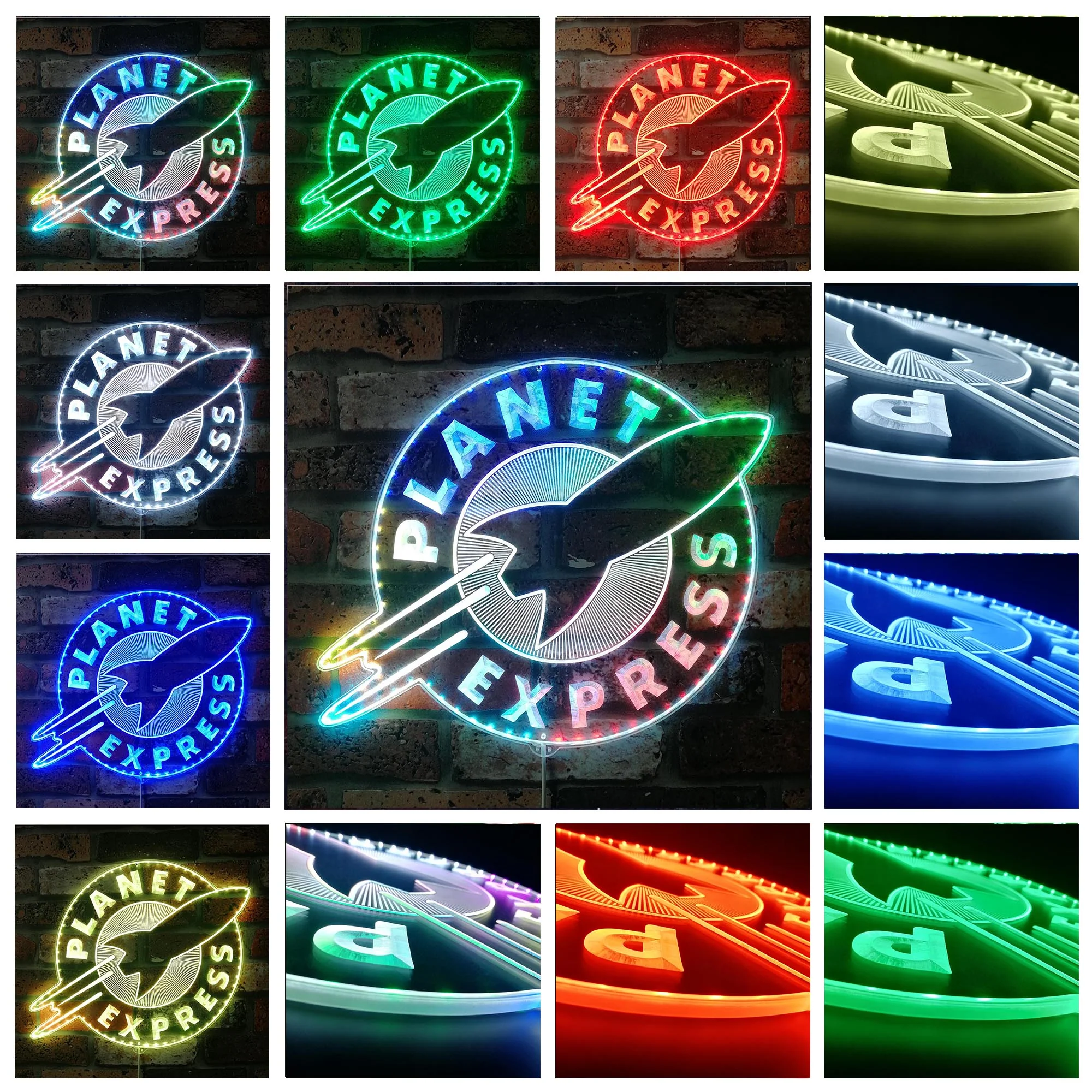Planet Express Futurama Neon LED Sign with Dynamic RGB Colors - Image 2