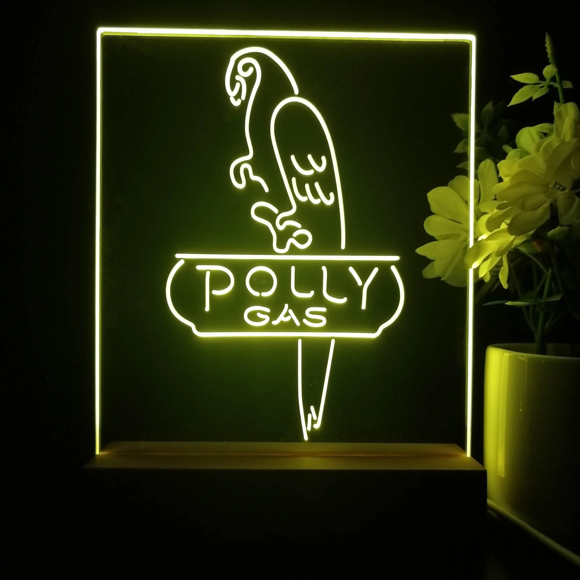 Polly Gas Parrot 3D Illusion Night Light Desk Lamp - Image 4