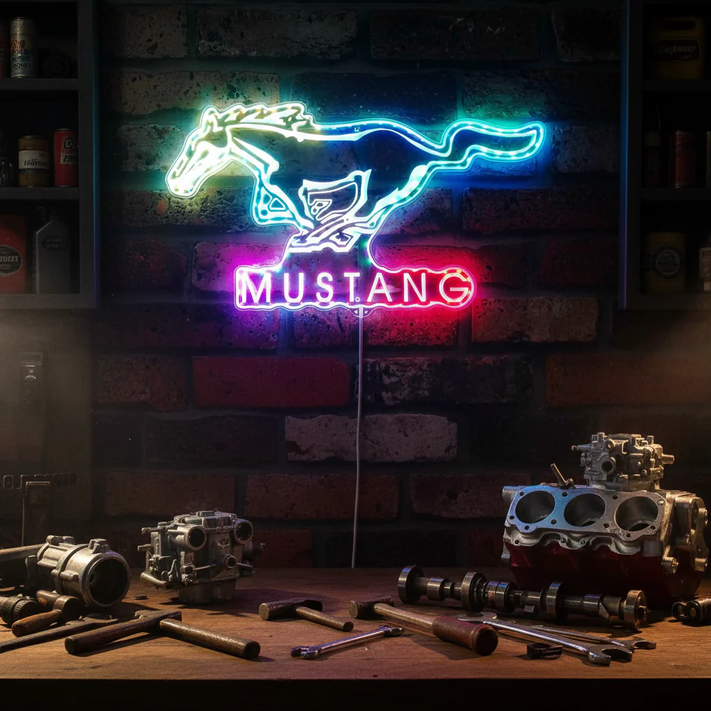 Pontiac 1930 Old Logo Neon LED Sign with Dynamic RGB Colors - Image 11