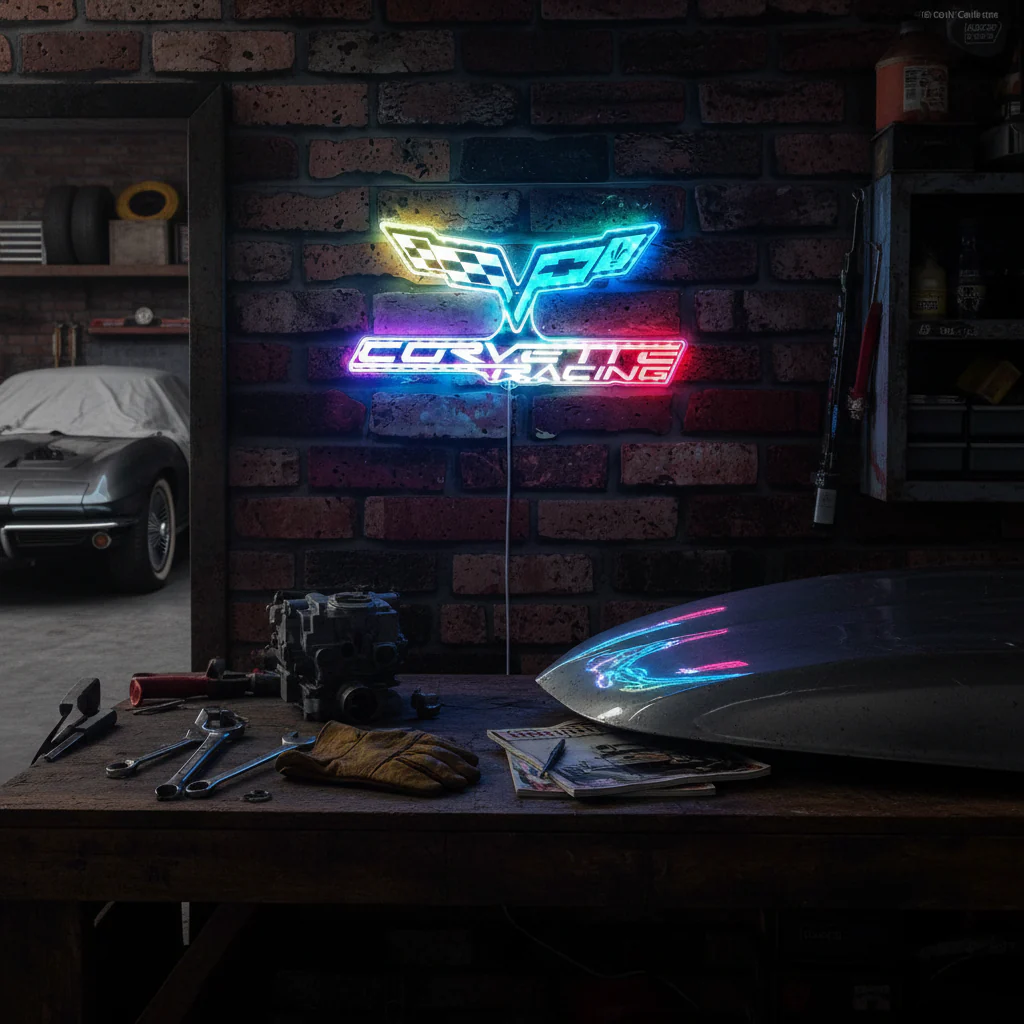 Pontiac 1930 Old Logo Neon LED Sign with Dynamic RGB Colors - Image 13