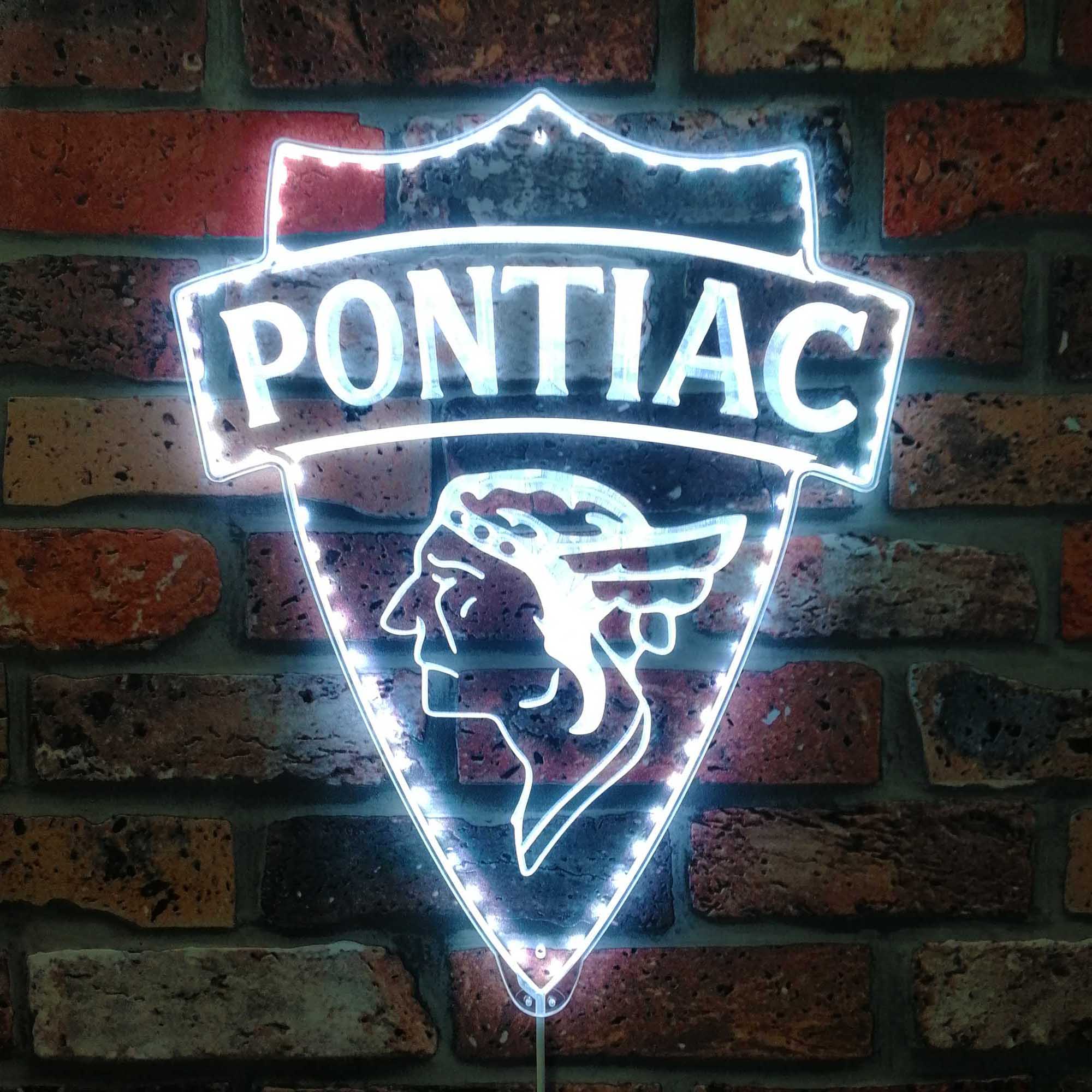 Pontiac 1930 Old Logo Neon LED Sign with Dynamic RGB Colors - Image 5