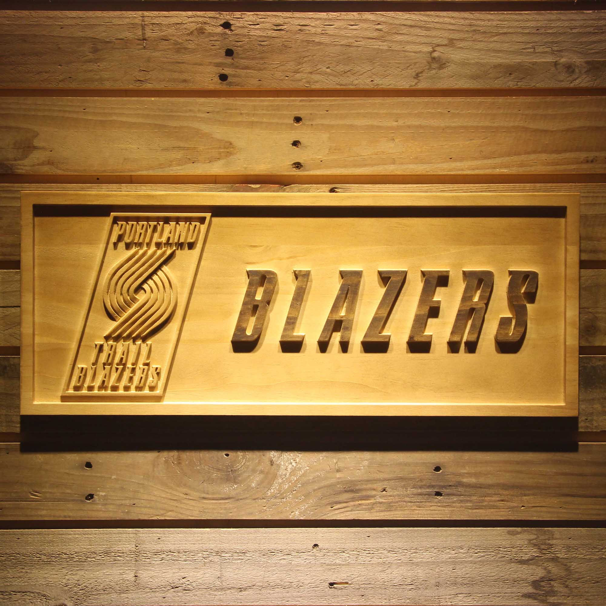Portland Trail blazers 3D Solid Wooden Craving Sign