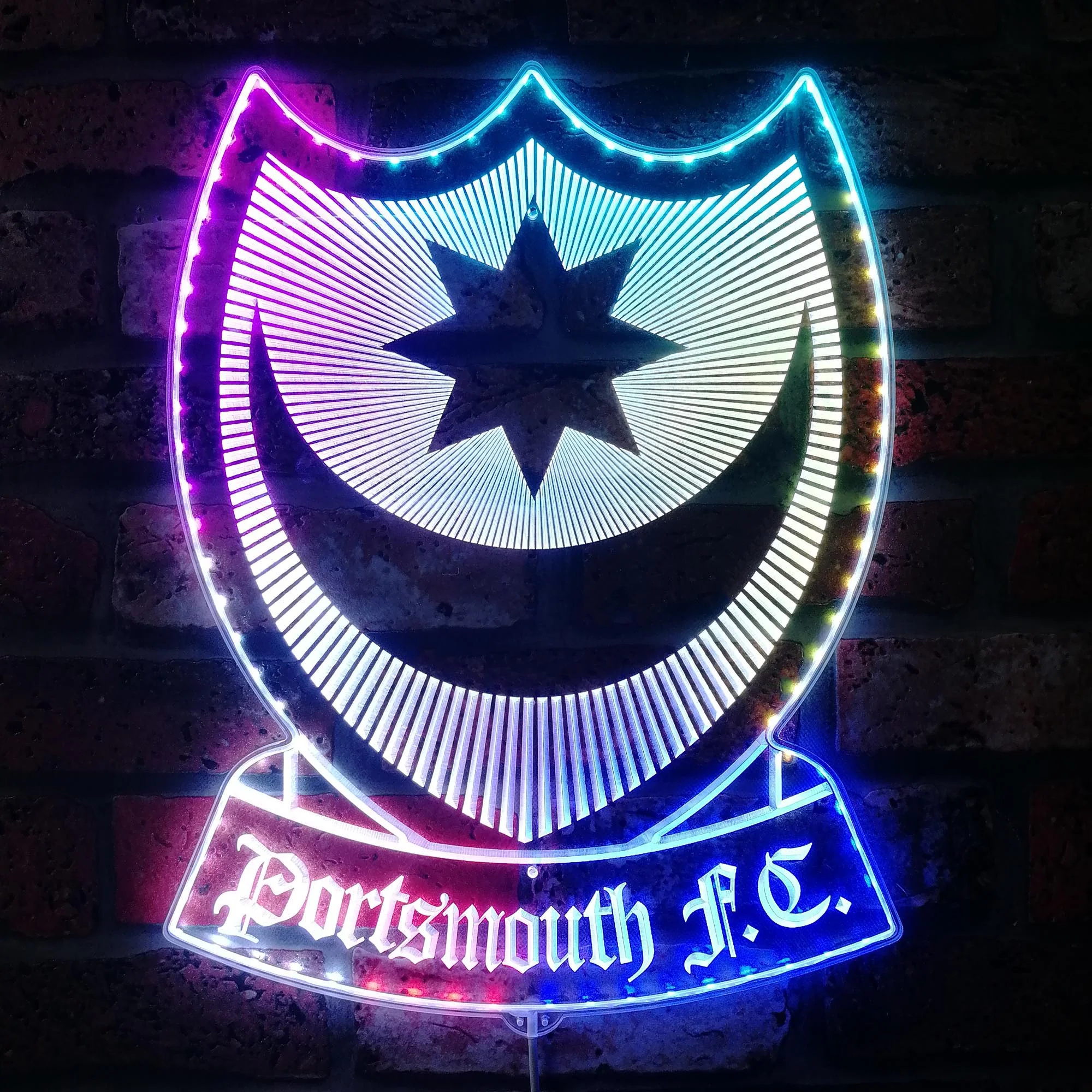 Portsmouth UK Football Club Neon LED Sign with Dynamic RGB Colors