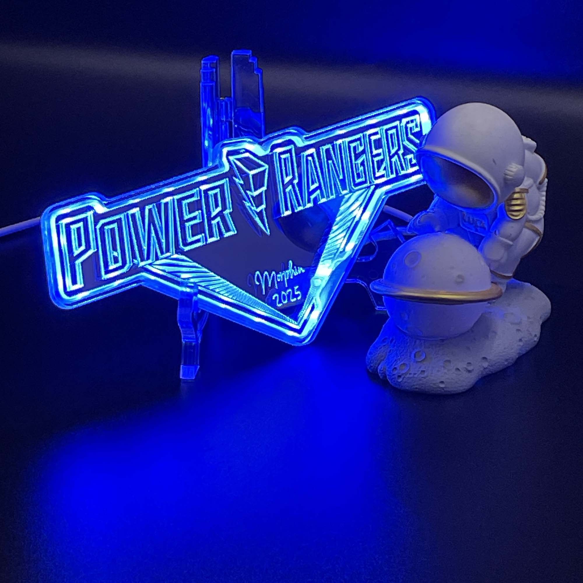 Power Rangers Neon LED Sign with Dynamic RGB Colors Mirror Backing - Image 4