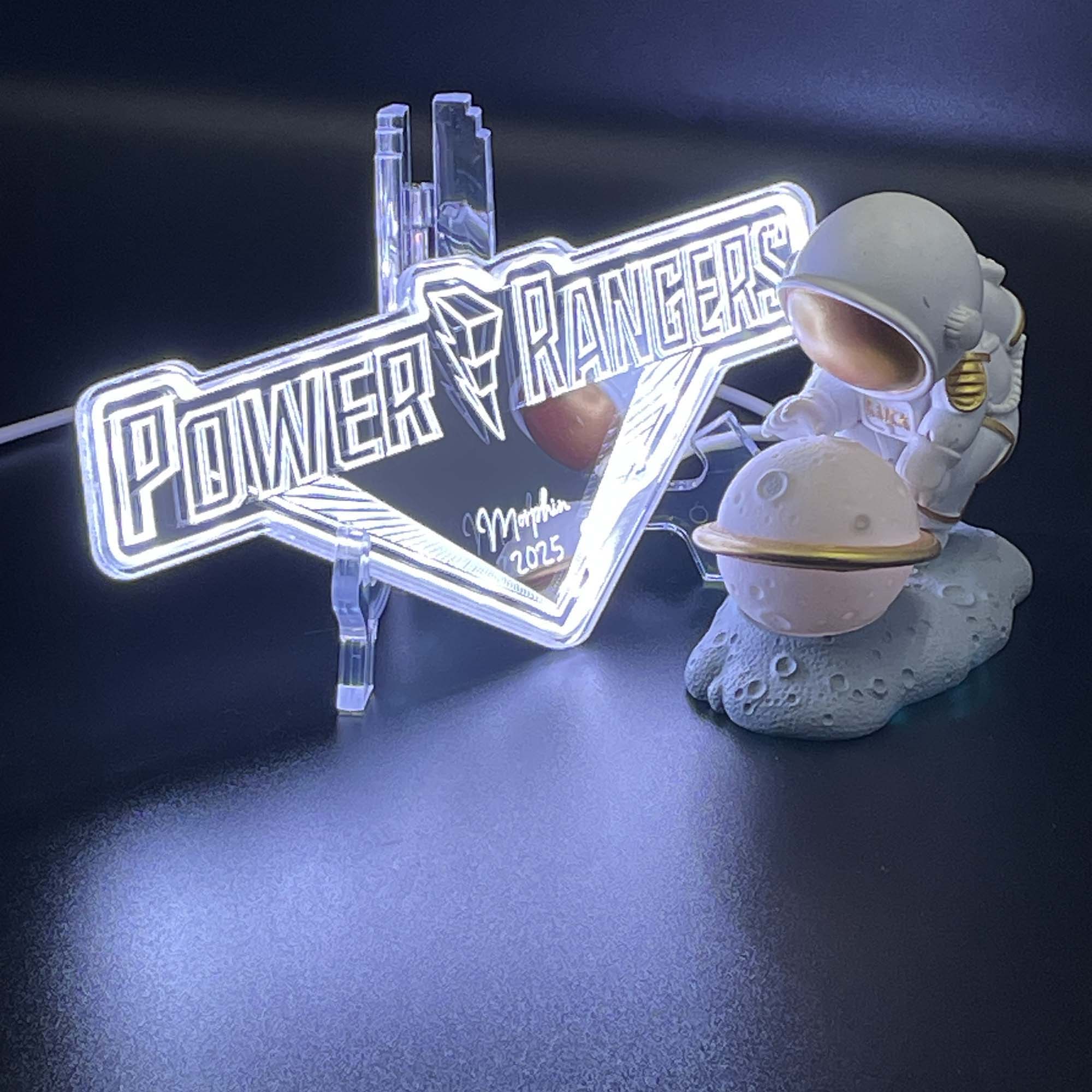 Power Rangers Neon LED Sign with Dynamic RGB Colors Mirror Backing - Image 6