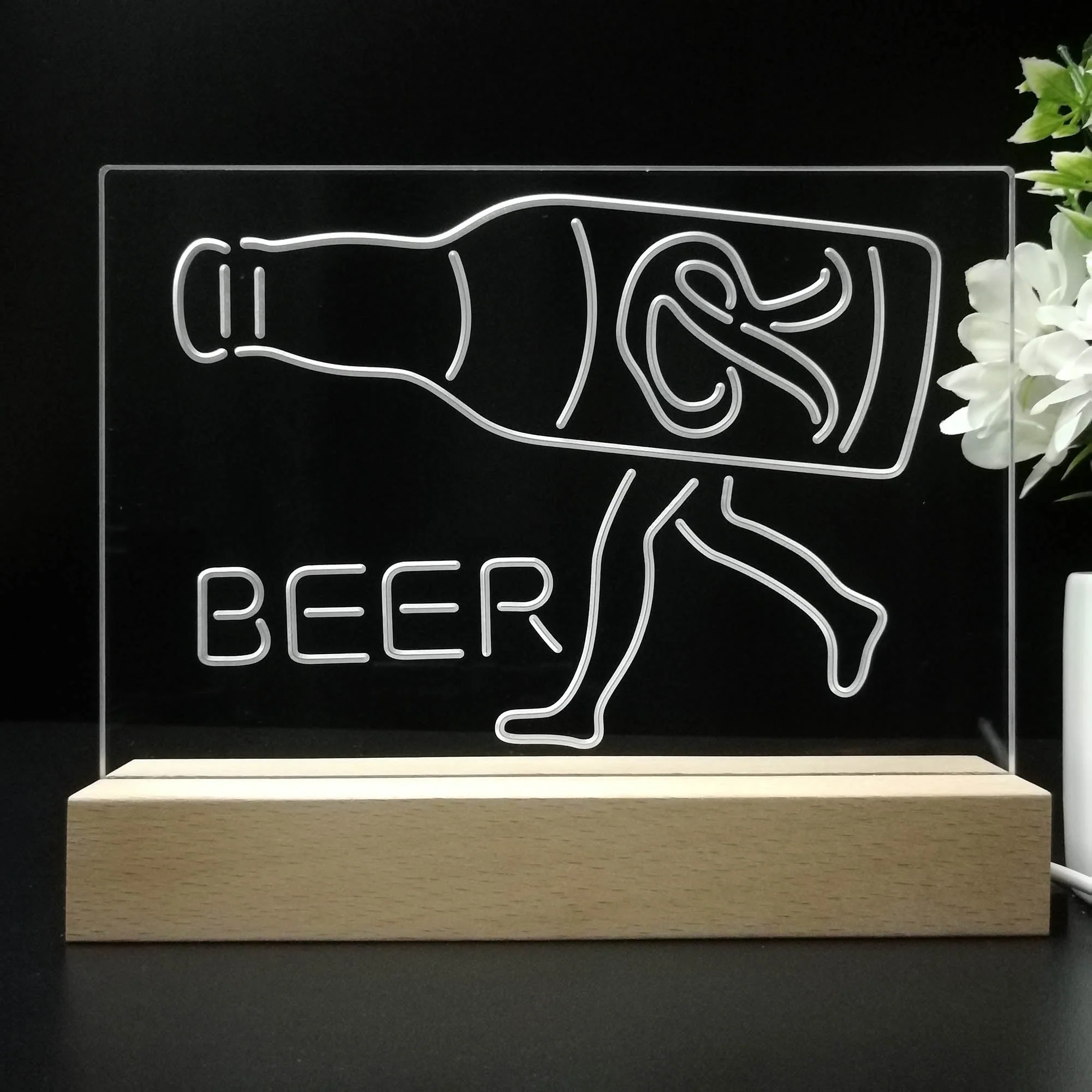 Rainier Beer Garage Man Cave Bar Neon Sign Pub Bar Lamp - Image 8