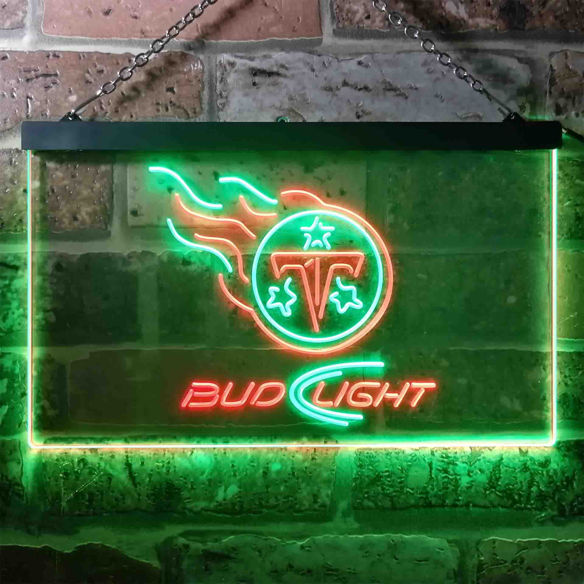 Red Tennessee Titans Bud Light Neon-Like LED Sign - Image 11