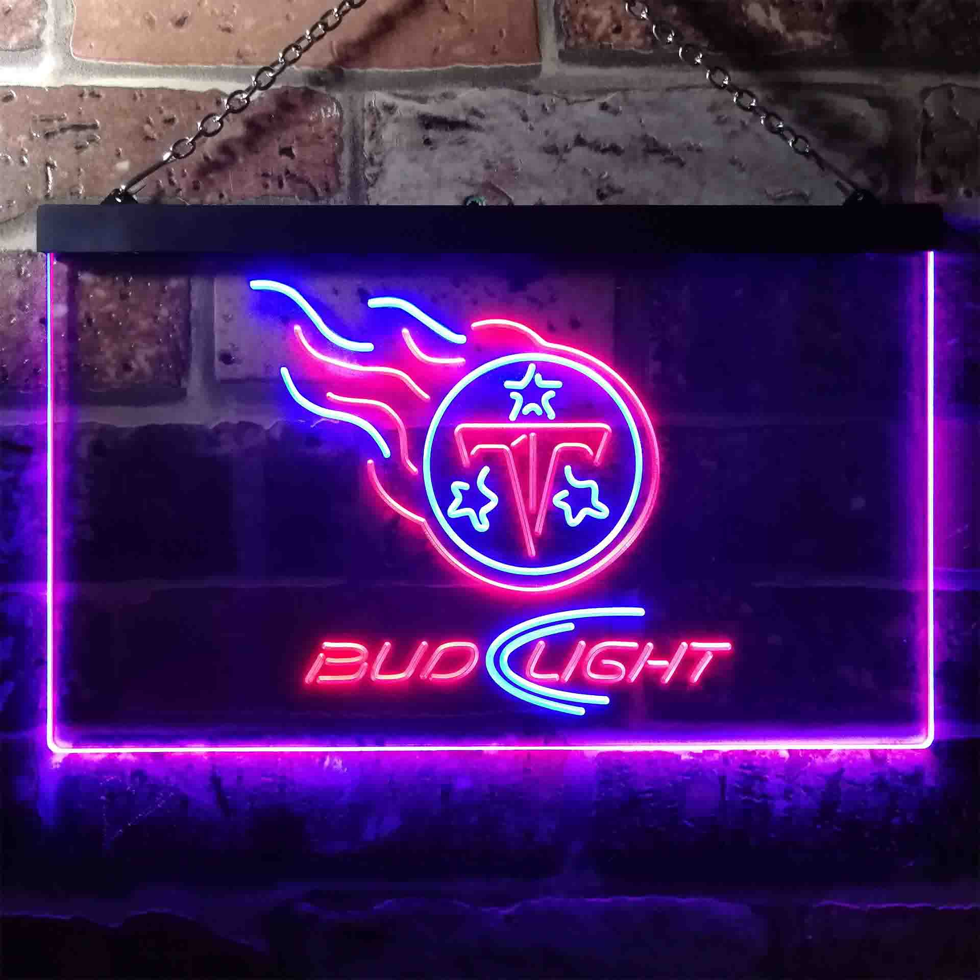 Red Tennessee Titans Bud Light Neon-Like LED Sign - Image 12