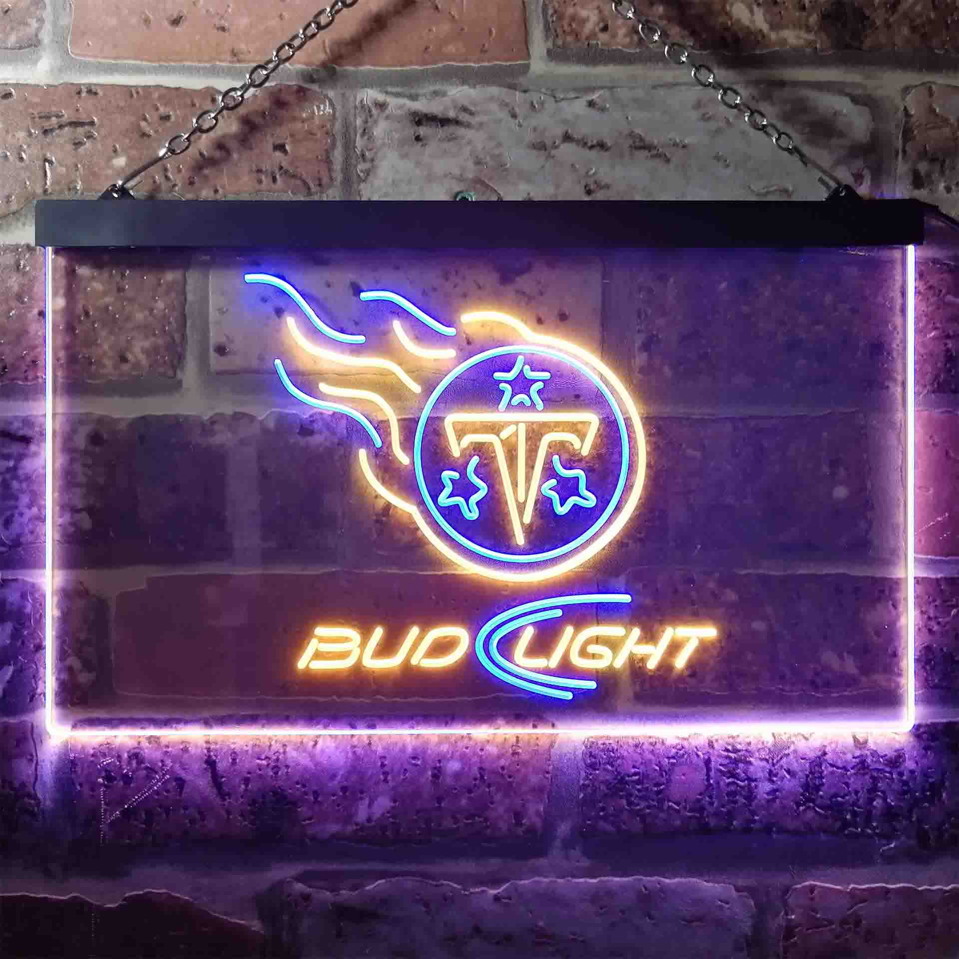 Red Tennessee Titans Bud Light Neon-Like LED Sign - Image 13