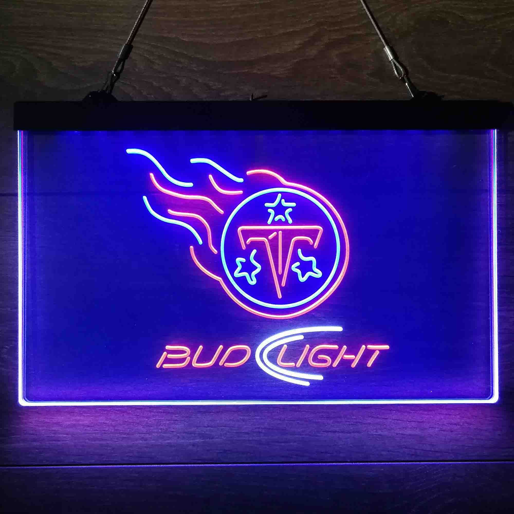 Red Tennessee Titans Bud Light Neon-Like LED Sign - Image 15