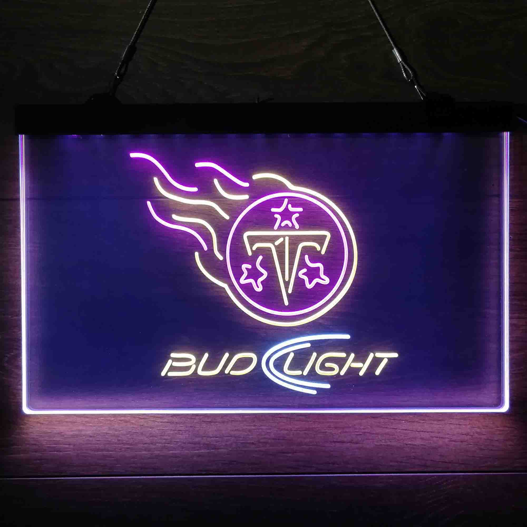 Red Tennessee Titans Bud Light Neon-Like LED Sign - Image 17