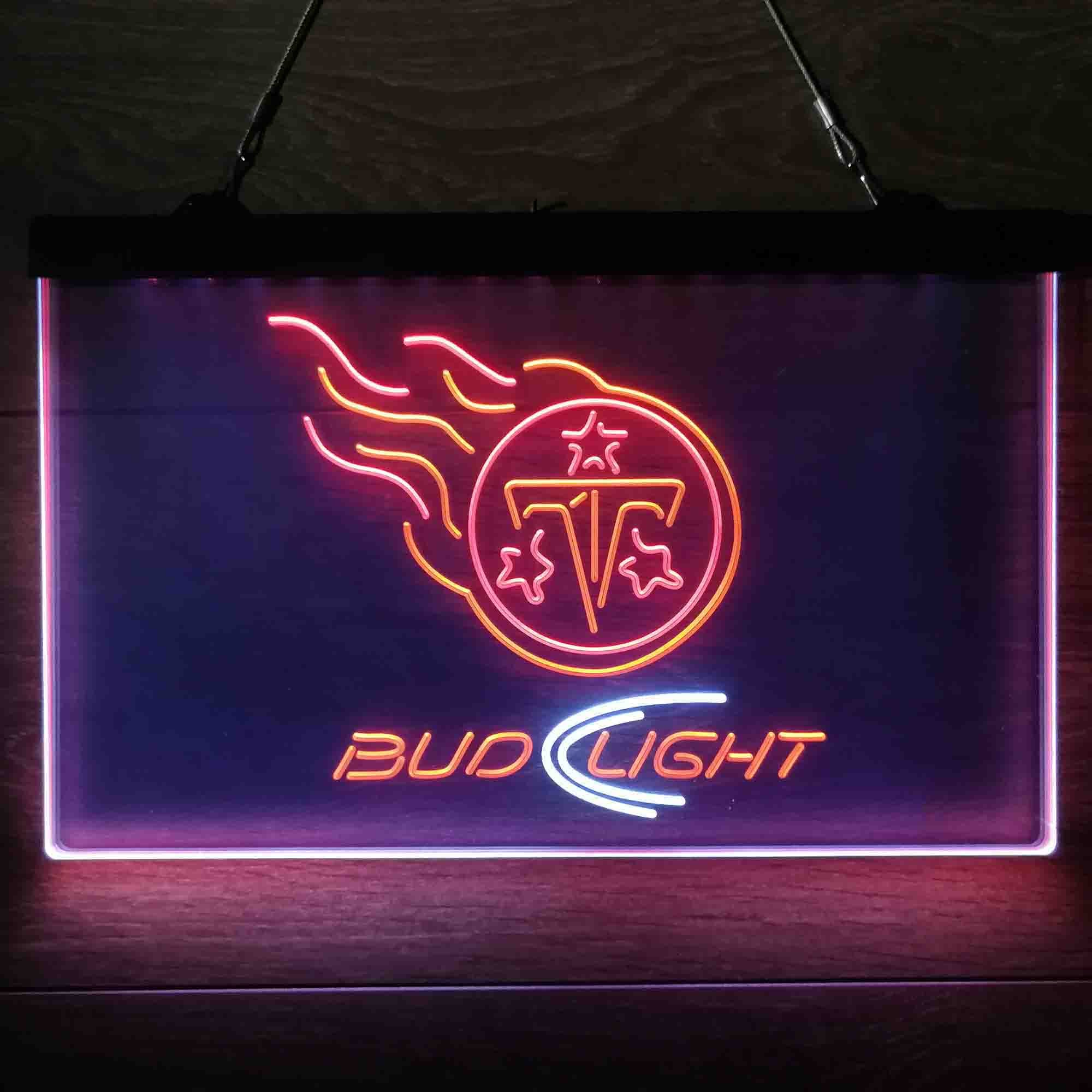 Red Tennessee Titans Bud Light Neon-Like LED Sign - Image 25