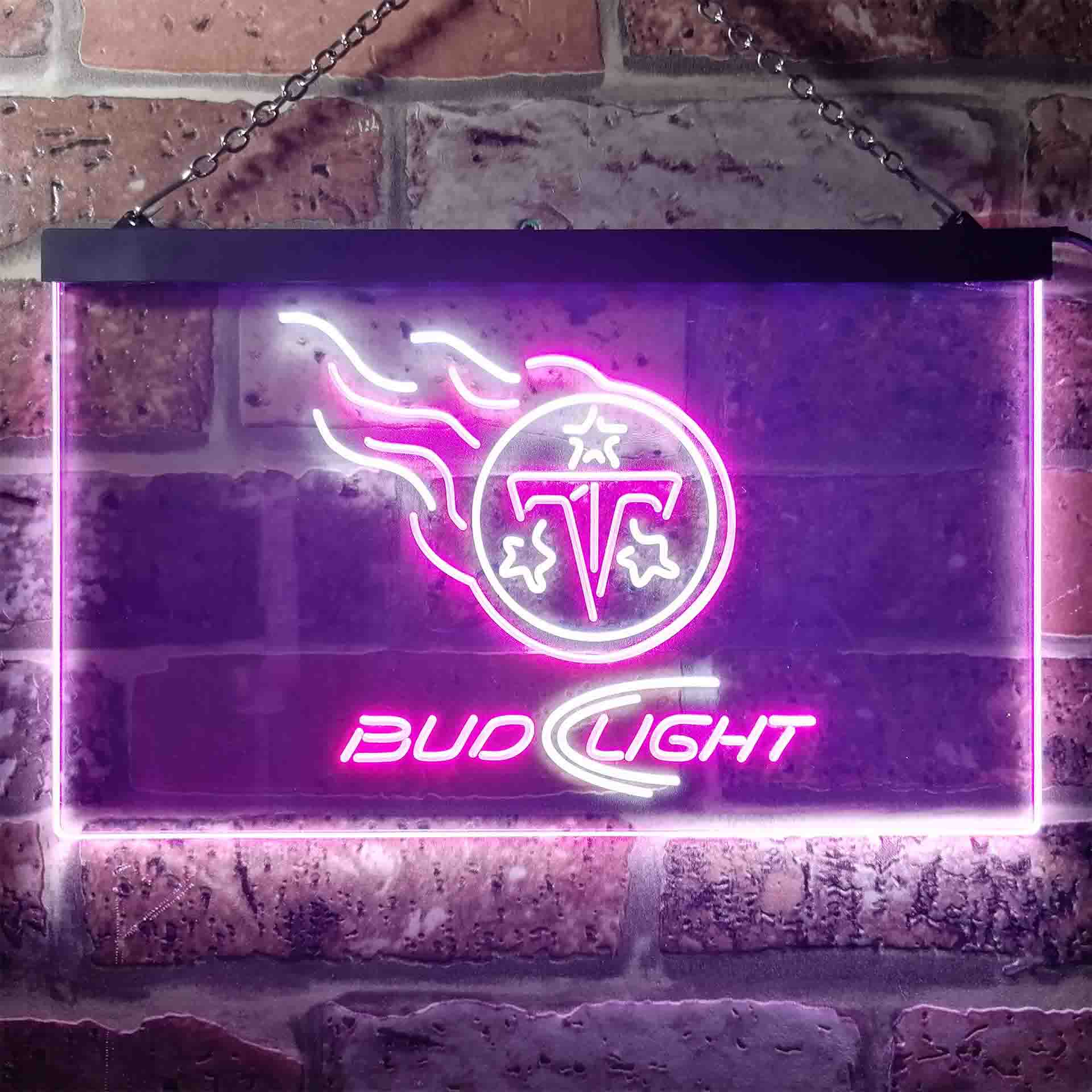 Red Tennessee Titans Bud Light Neon-Like LED Sign - Image 3