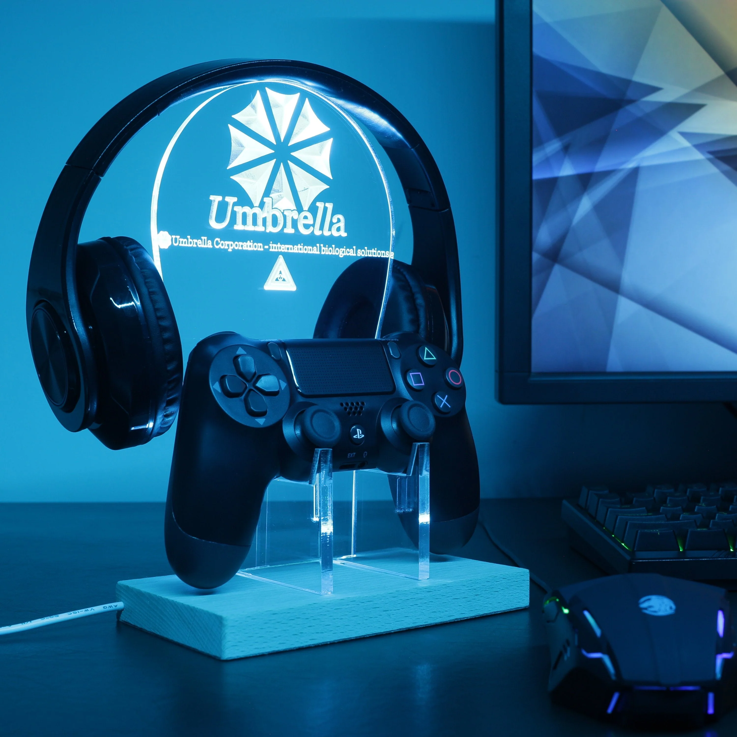 Resident Evil Umbrella LED Gaming Headset Controller Stand - Image 4